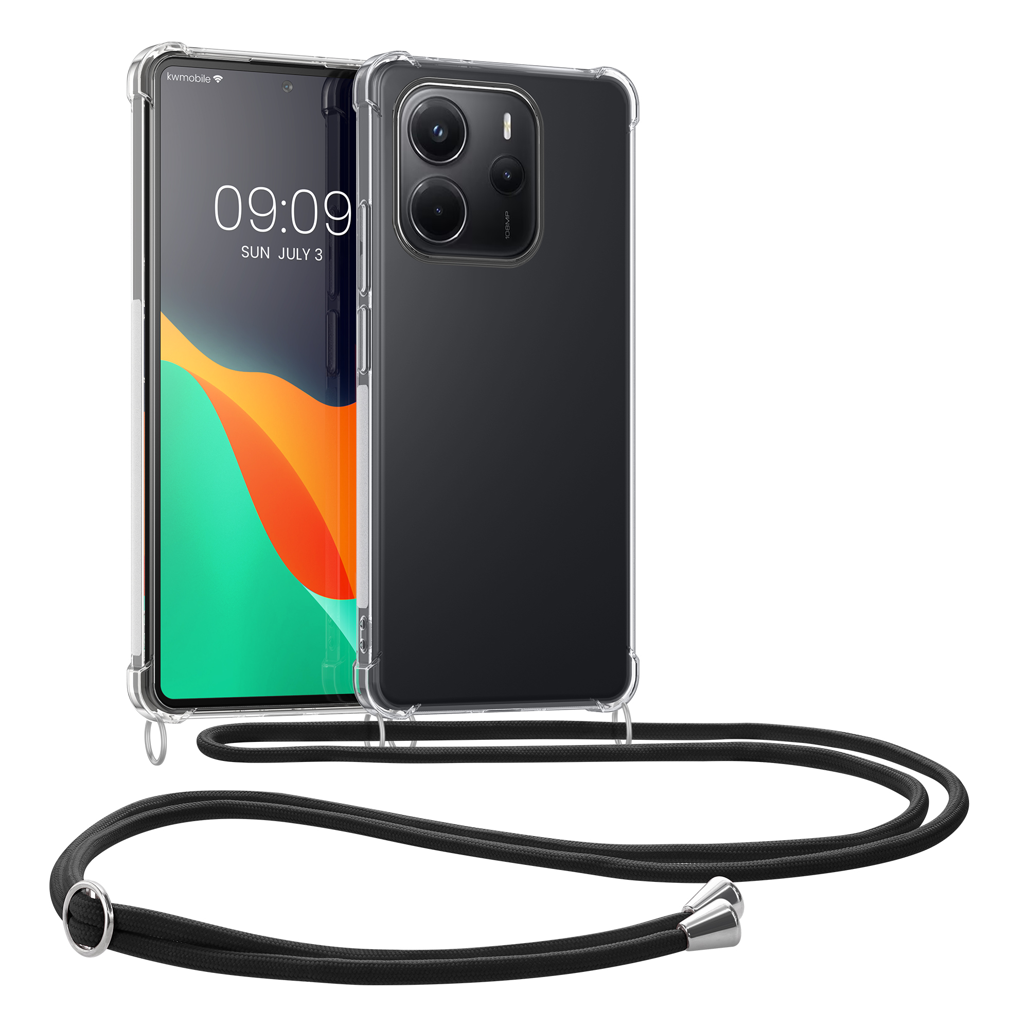 Kryt Xiaomi Redmi Note 14 4G (Not for 5G) crossbody popruh průhledná kwmobile
