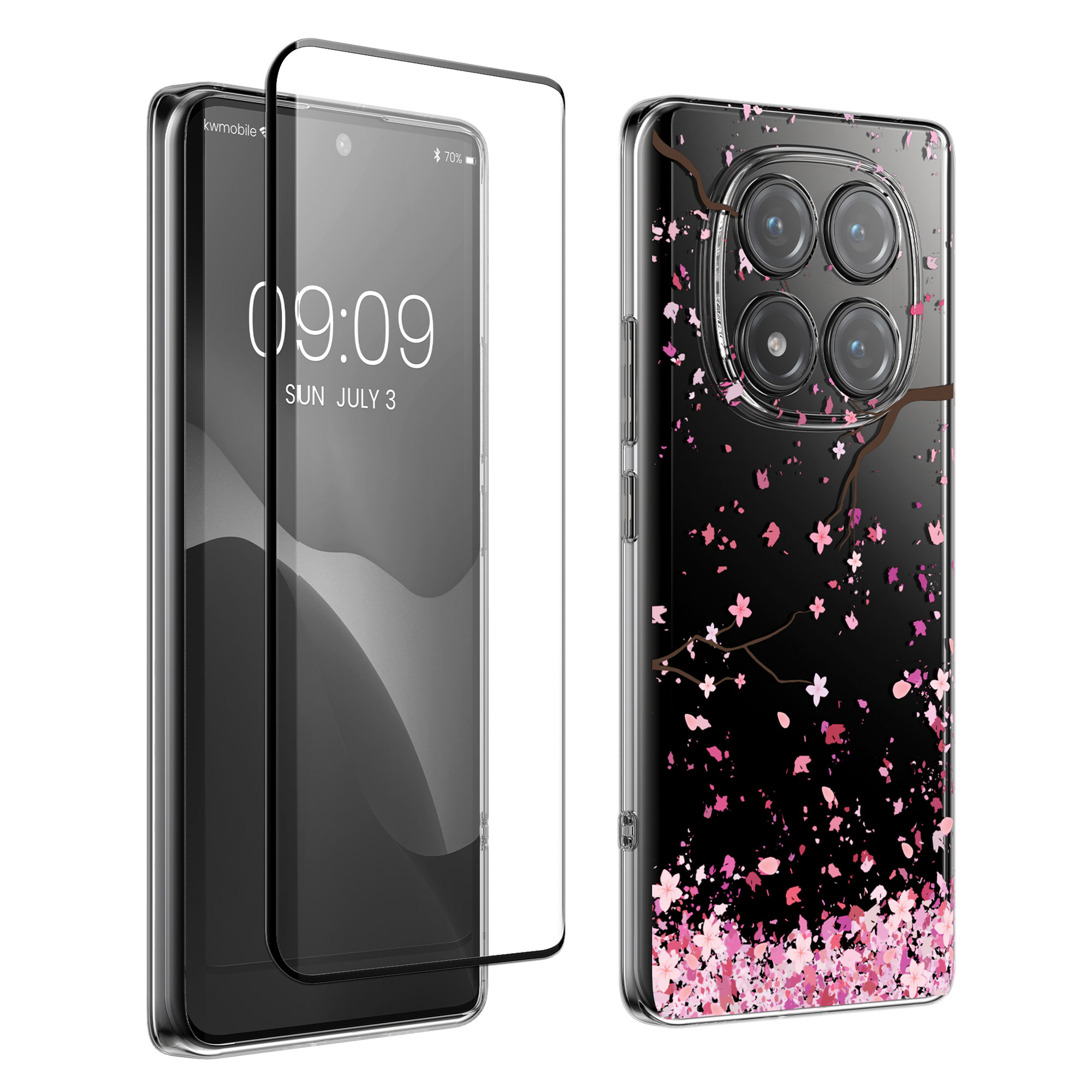 Průhledný kryt Xiaomi Redmi Note 14 Pro 4G sada ochranné sklo kwmobile