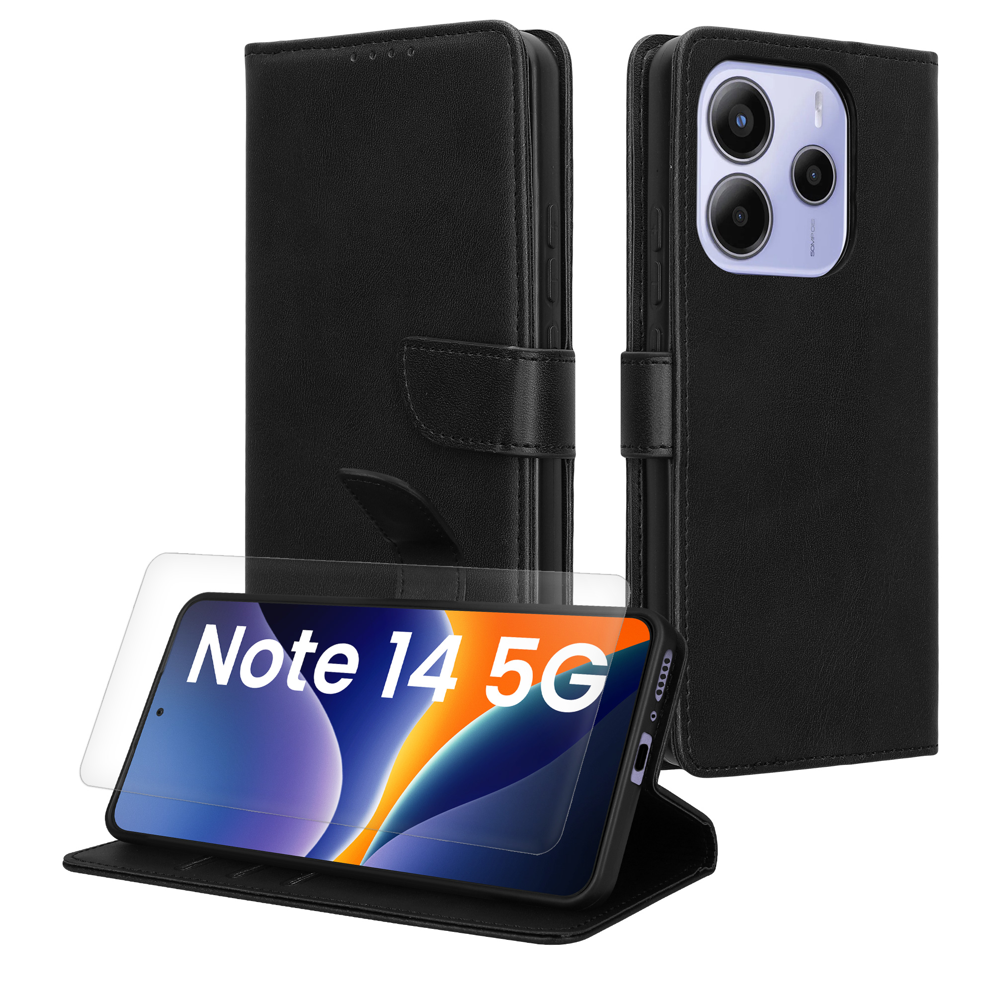Wallet kryt Xiaomi Redmi Note 14 5G (Not for 4G) peněženka RFID umělá kůže (PU) kwmobile