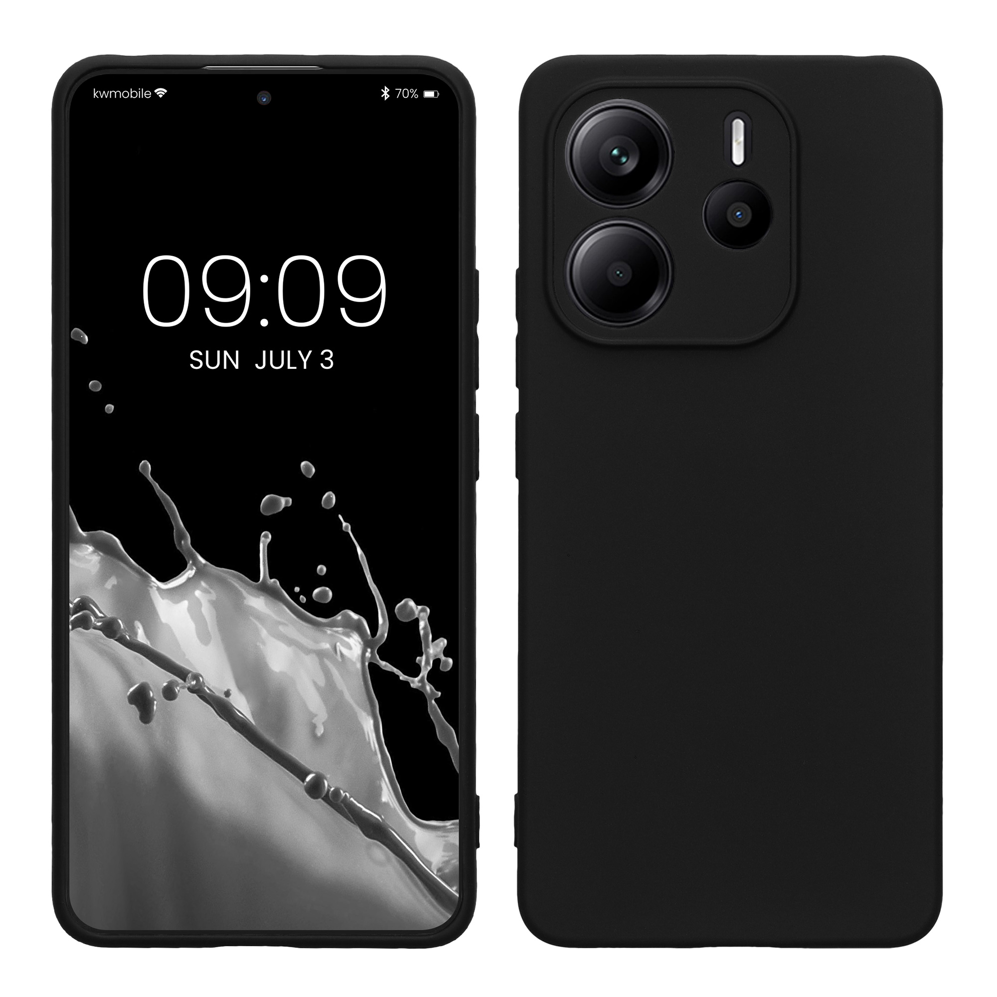 Kryt Xiaomi Redmi Note 14 4G (Not for 5G) silikonový TPU černá matná kwmobile