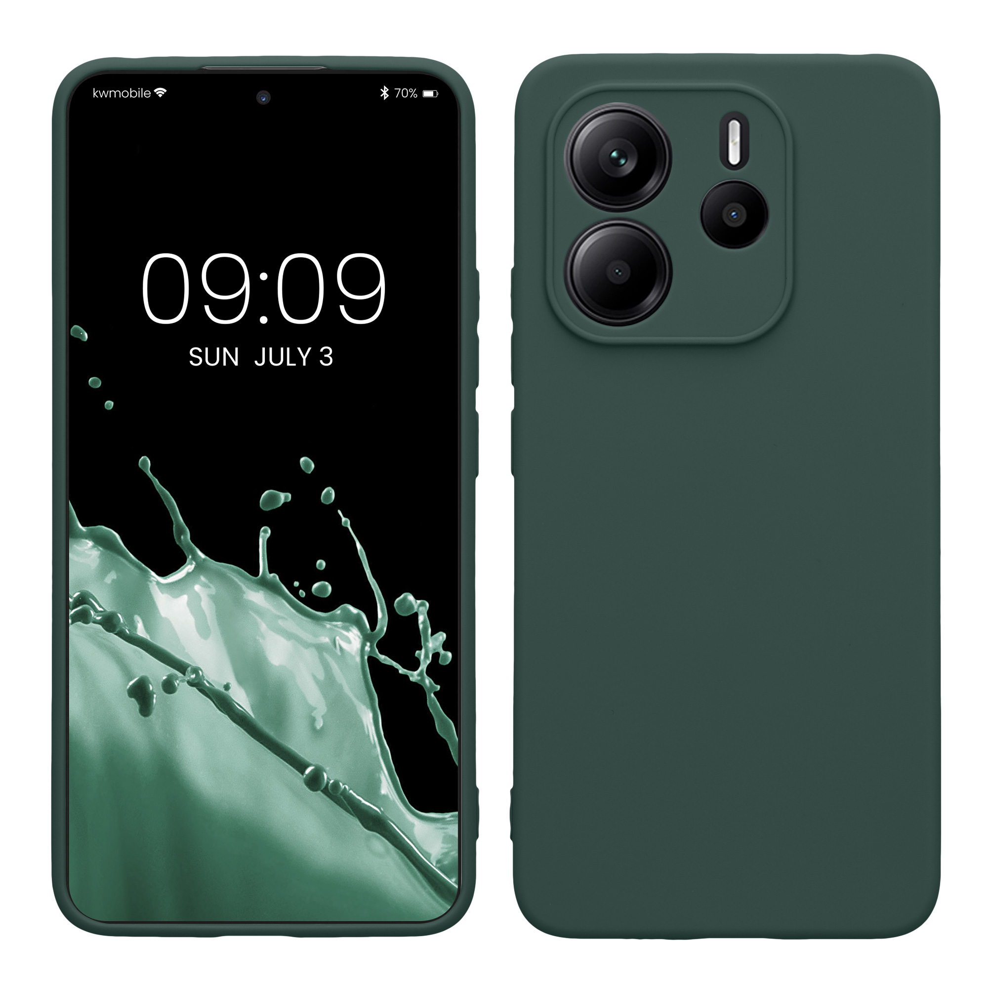 Kryt Xiaomi Redmi Note 14 4G (Not for 5G) silikonový TPU zelená kwmobile