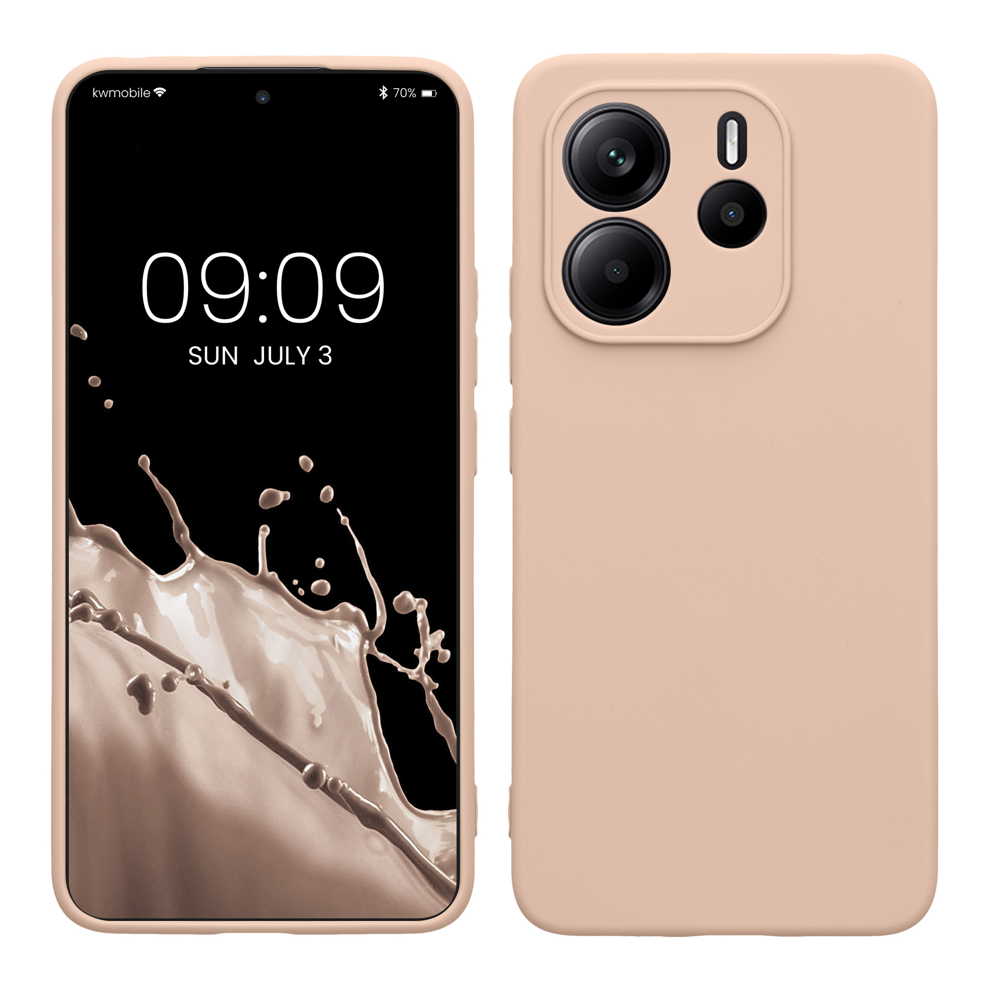 Pouzdro pro Xiaomi Redmi Note 14 4G (není pro verzi 5G) kwmobile tenké TPU - kokosová
