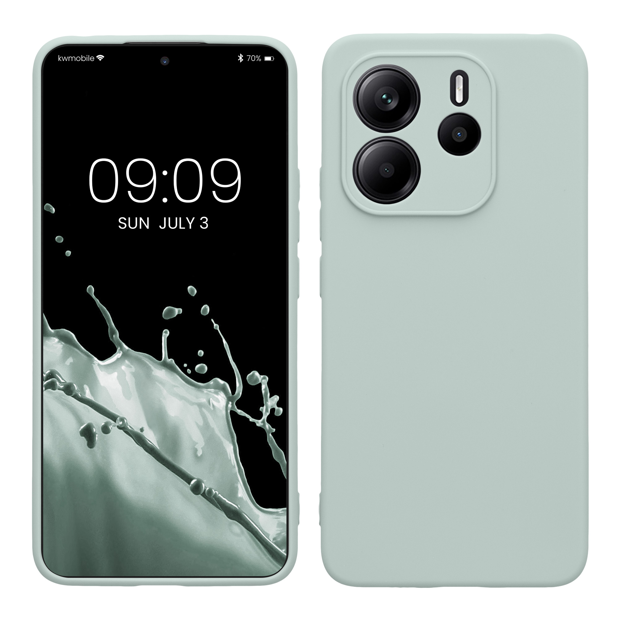 Kryt Xiaomi Redmi Note 14 4G (Not for 5G) silikonový TPU mátová kwmobile