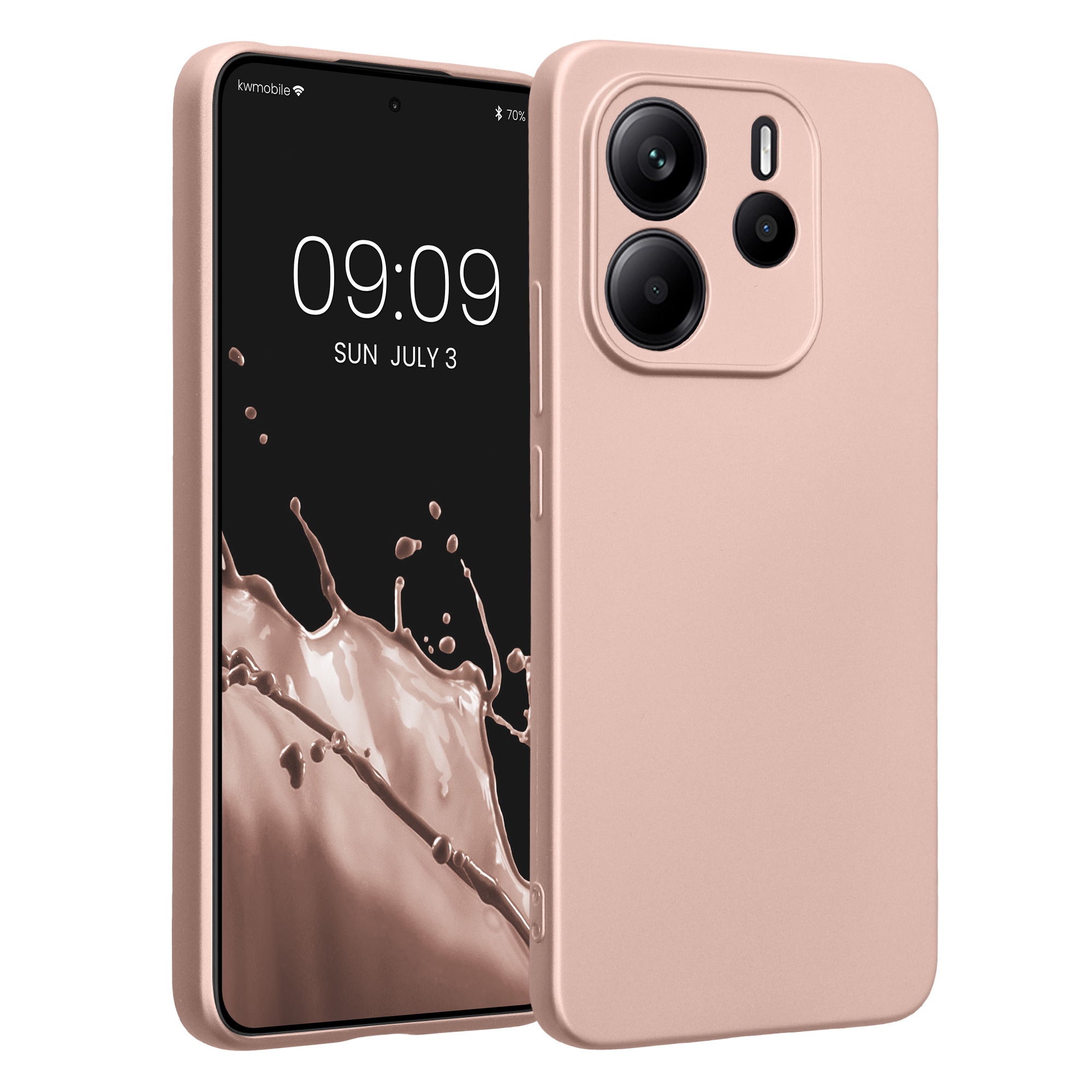 Kryt Xiaomi Redmi Note 14 4G (Not for 5G) metalický TPU metalická růžovo-zlatá kwmobile