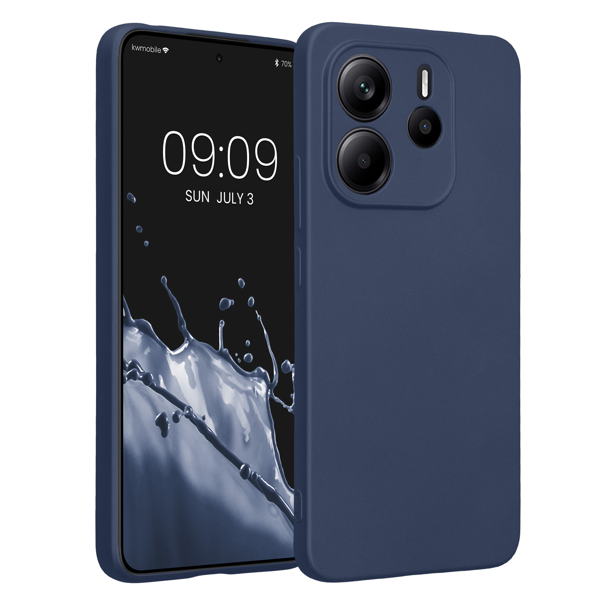 Pouzdro pro Xiaomi Redmi Note 14 4G (není pro verzi 5G) kwmobile metalické TPU - metalická modrá