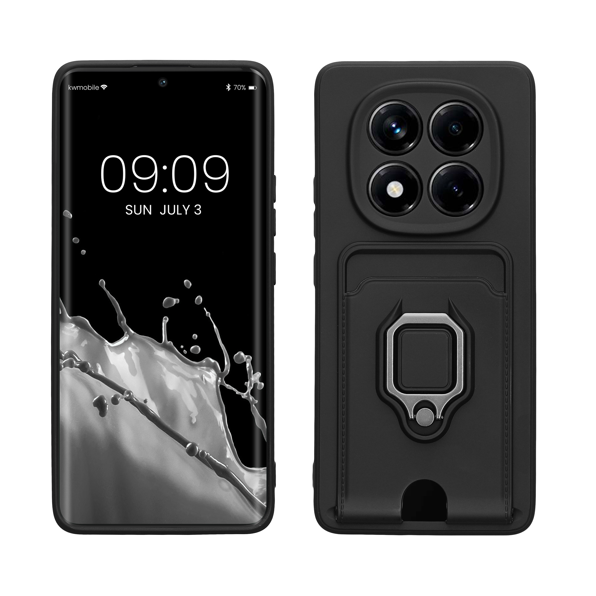 Kryt Xiaomi Redmi Note 14 Pro 5G stojan karta prst kovový kwmobile