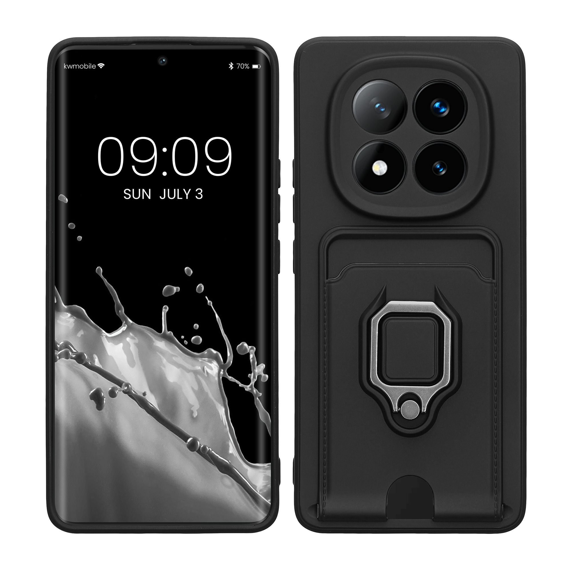 Kryt Xiaomi Redmi Note 14 Pro+ 5G stojan karta prst kovový kwmobile