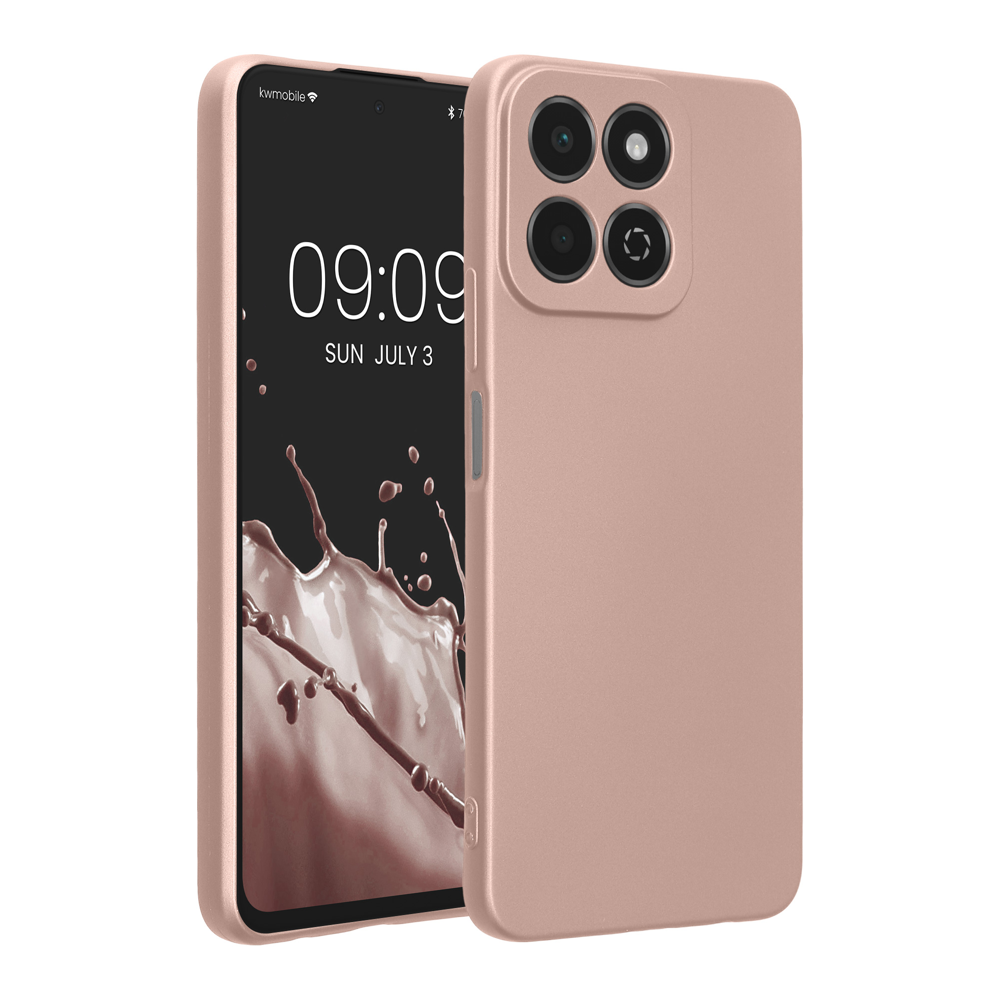 Kryt na mobil HONOR 200 Smart 5G / X7C 4G kwmobile metalicky růžově zlatý