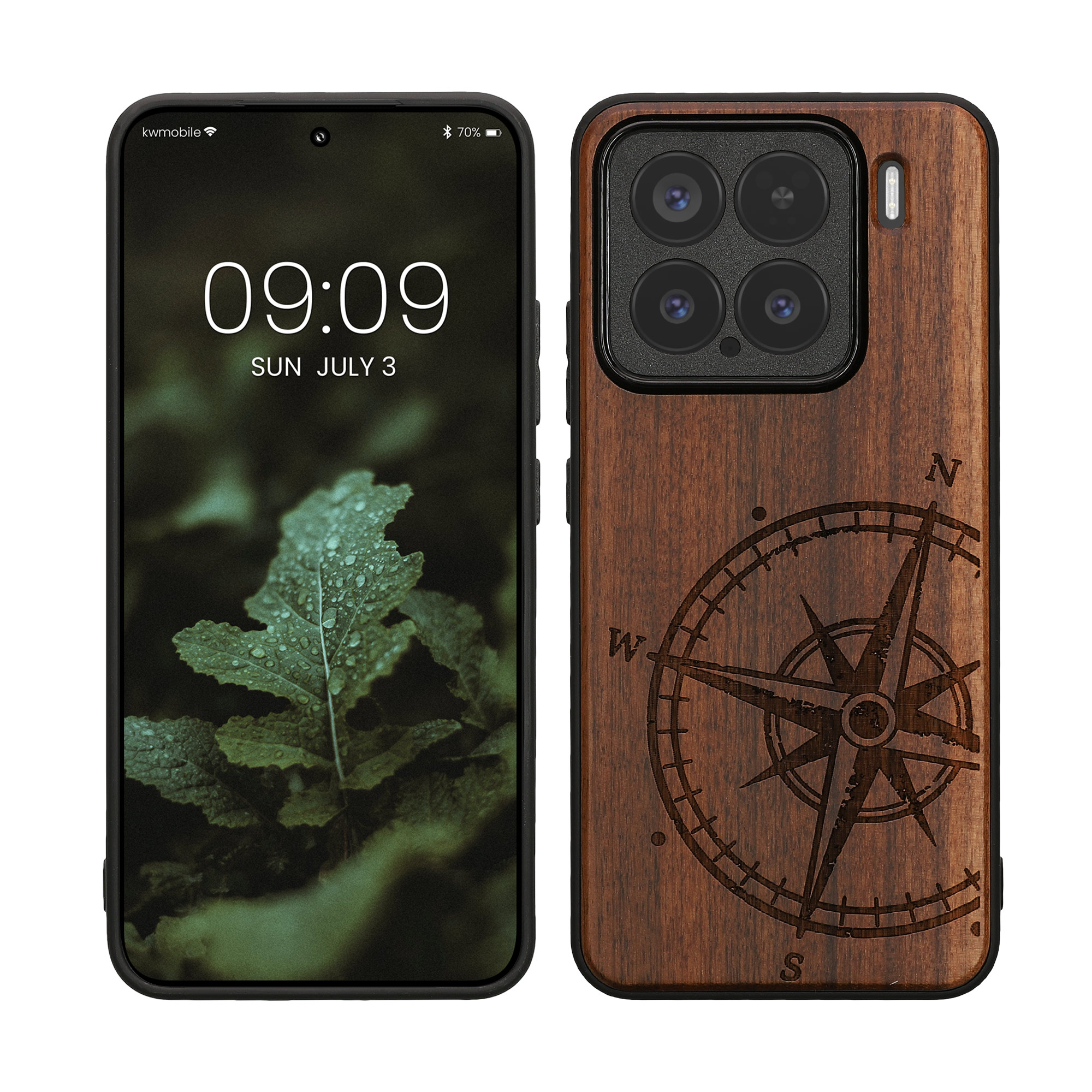 Kryt na mobil Xiaomi 15 kwmobile dřevěný tmavě hnědá