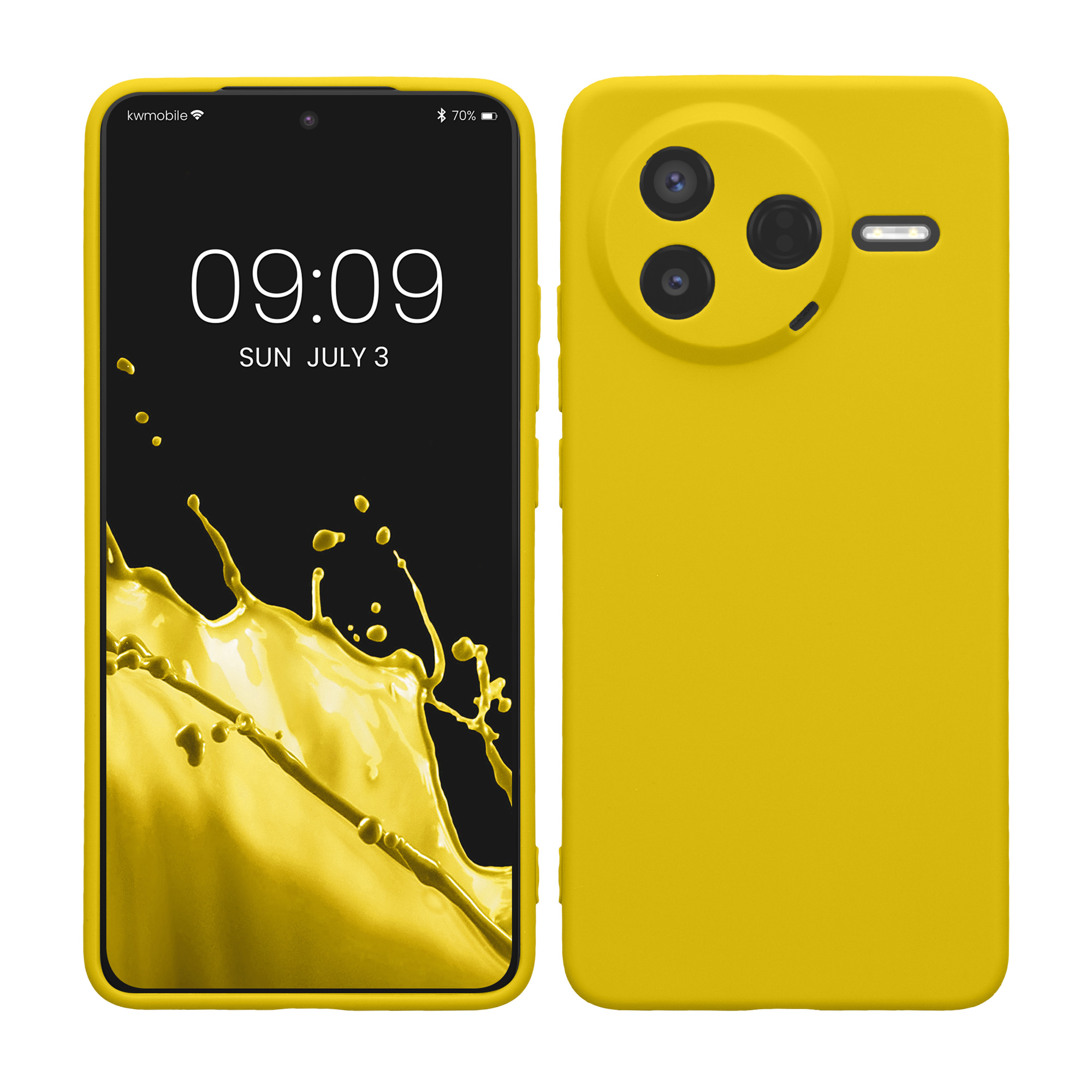 Kryt Xiaomi Poco F7 Pro silikonový TPU zářivě žlutá kwmobile