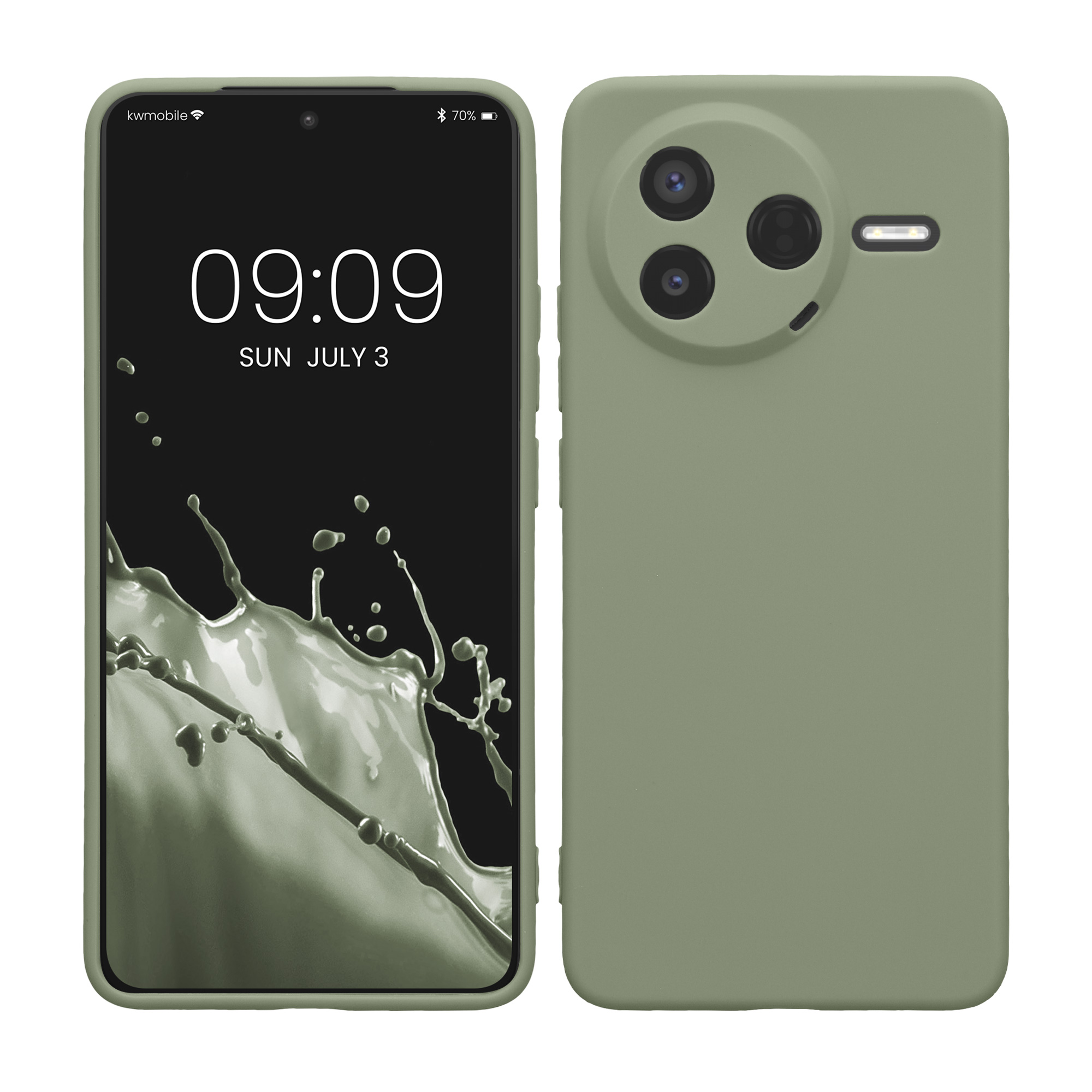 Kryt Xiaomi Poco F7 Pro silikonový TPU šedozelená kwmobile