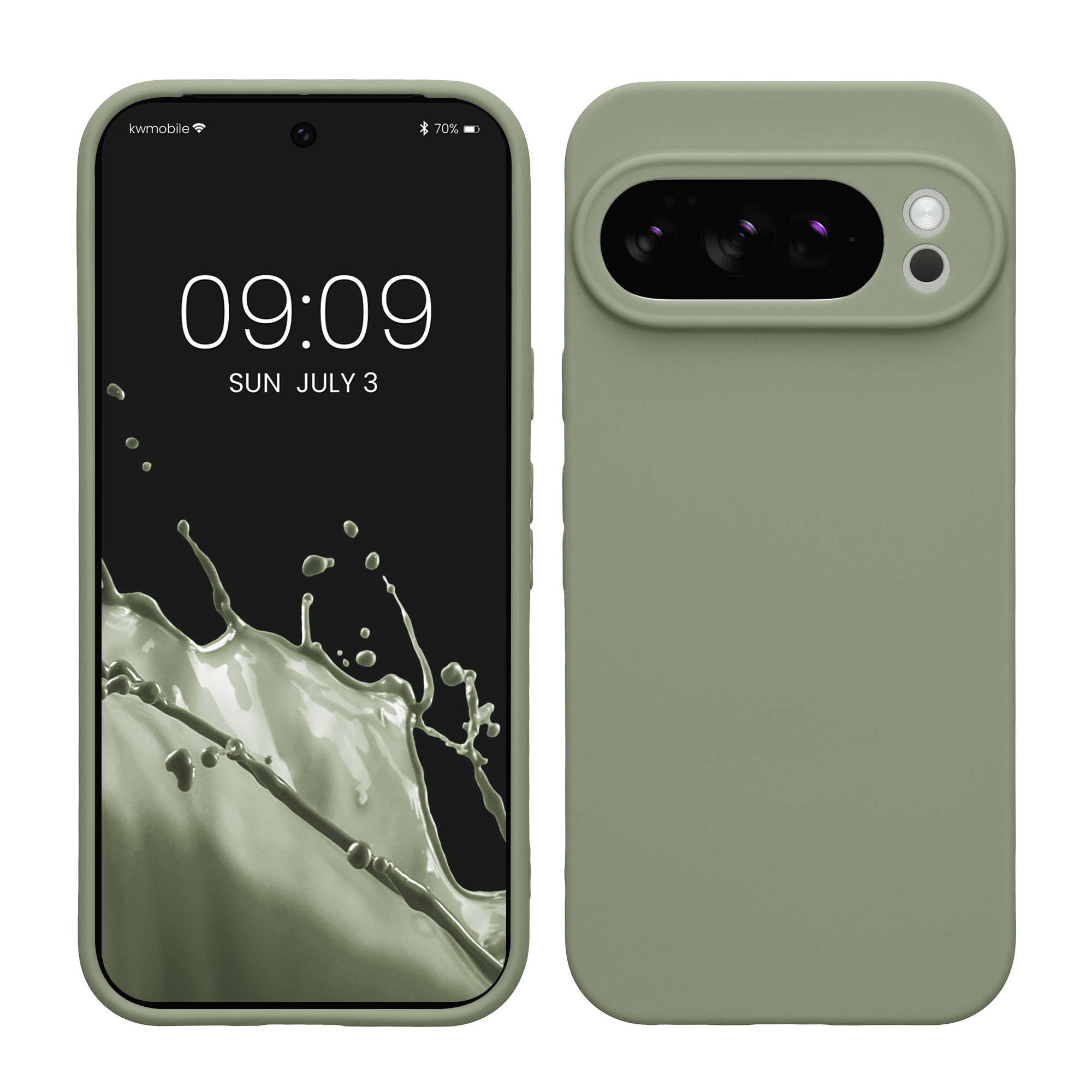 Silikonový kryt kwmobile pro Google Pixel 10 Pro - šedozelená