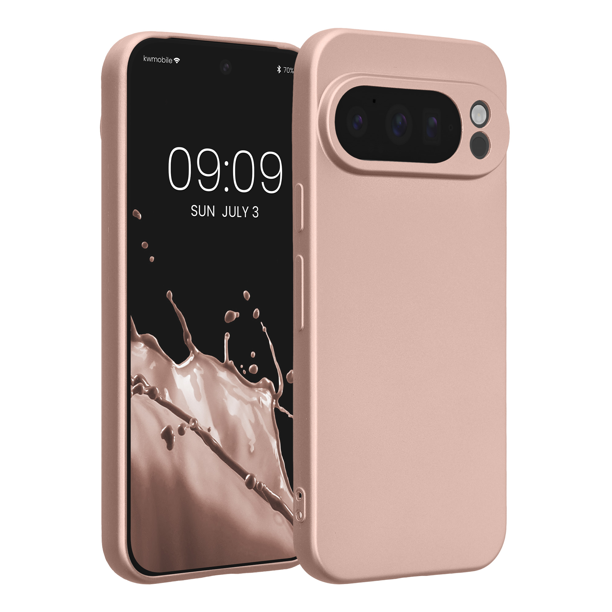 Silikonový kryt kwmobile pro Google Pixel 10 Pro - metalická růžově zlatá
