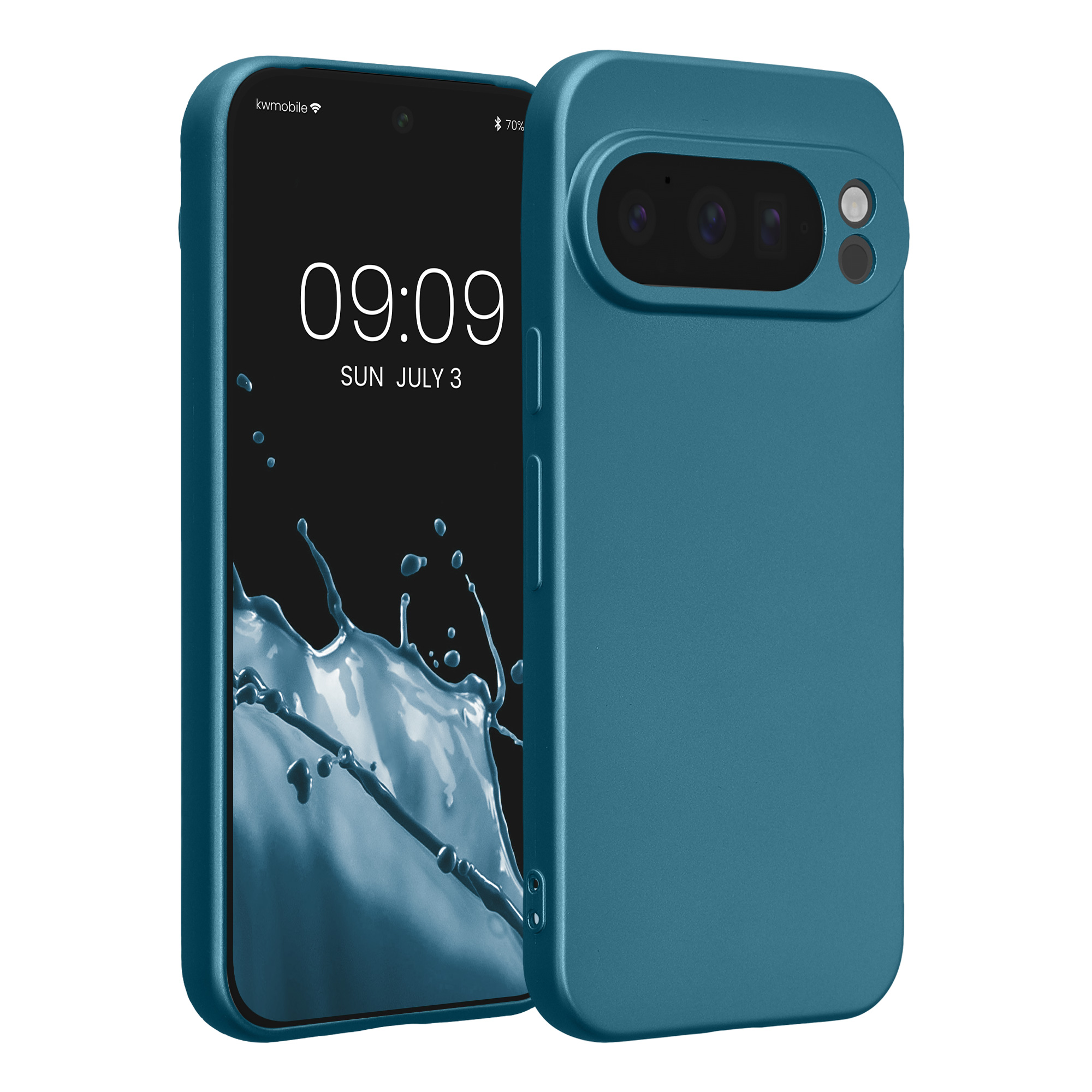 Silikonový kryt kwmobile pro Google Pixel 10 Pro - metalická karibská modrá