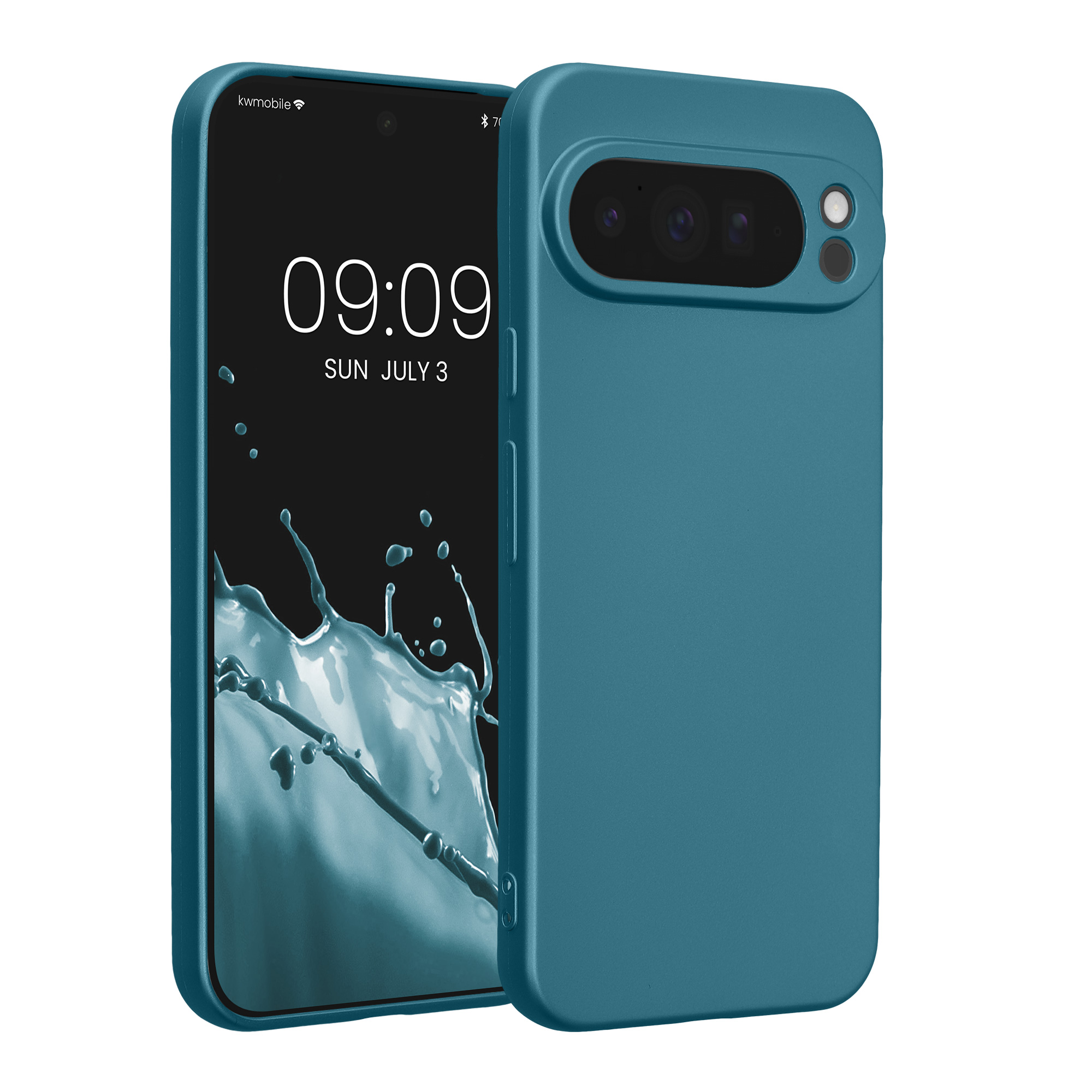 Silikonový kryt kwmobile pro Google Pixel 10 Pro XL - metalická karibská modrá