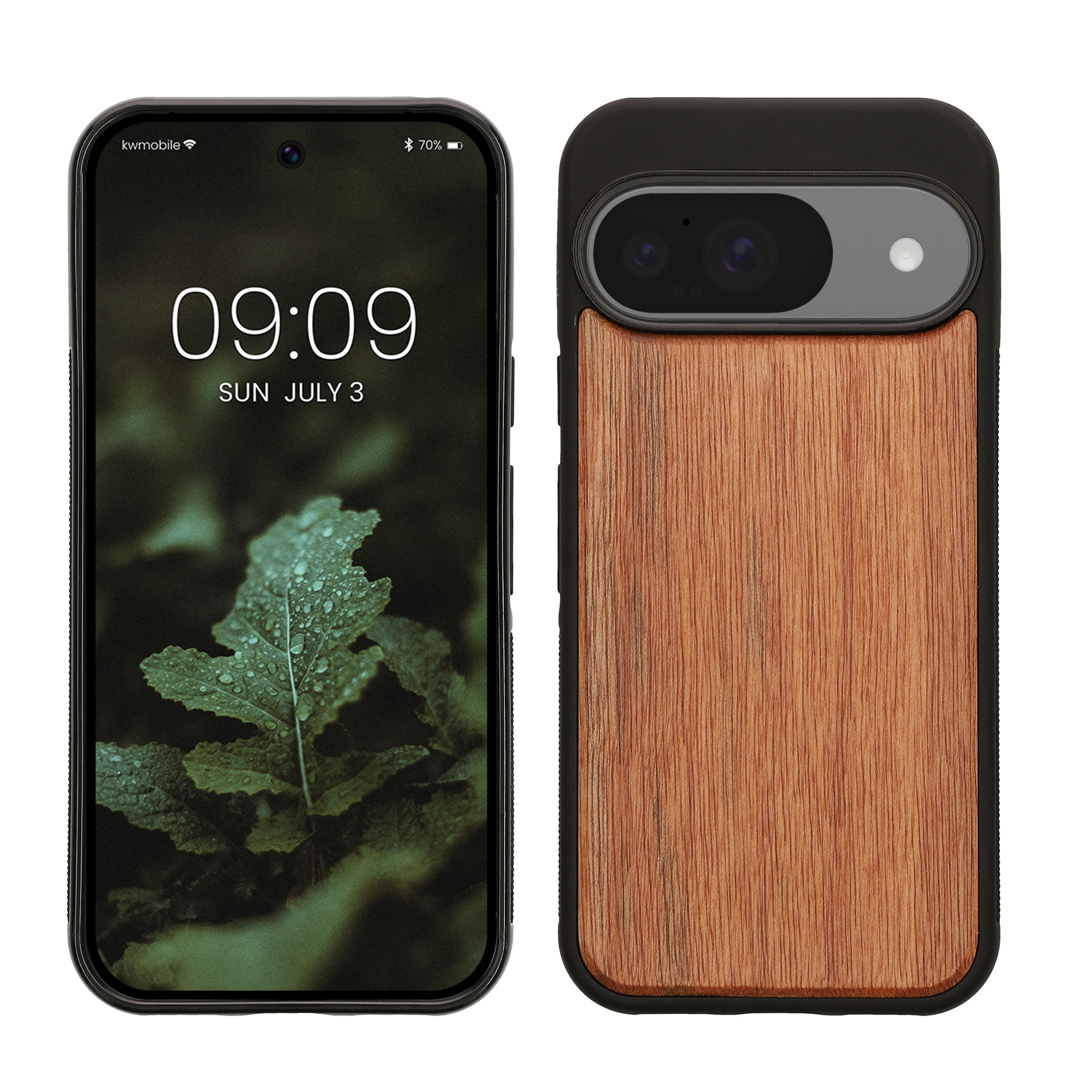 Dřevěné pouzdro pro Google Pixel 10 / Pixel 10 Pro kwmobile - tvrdý obal v přírodní barvě