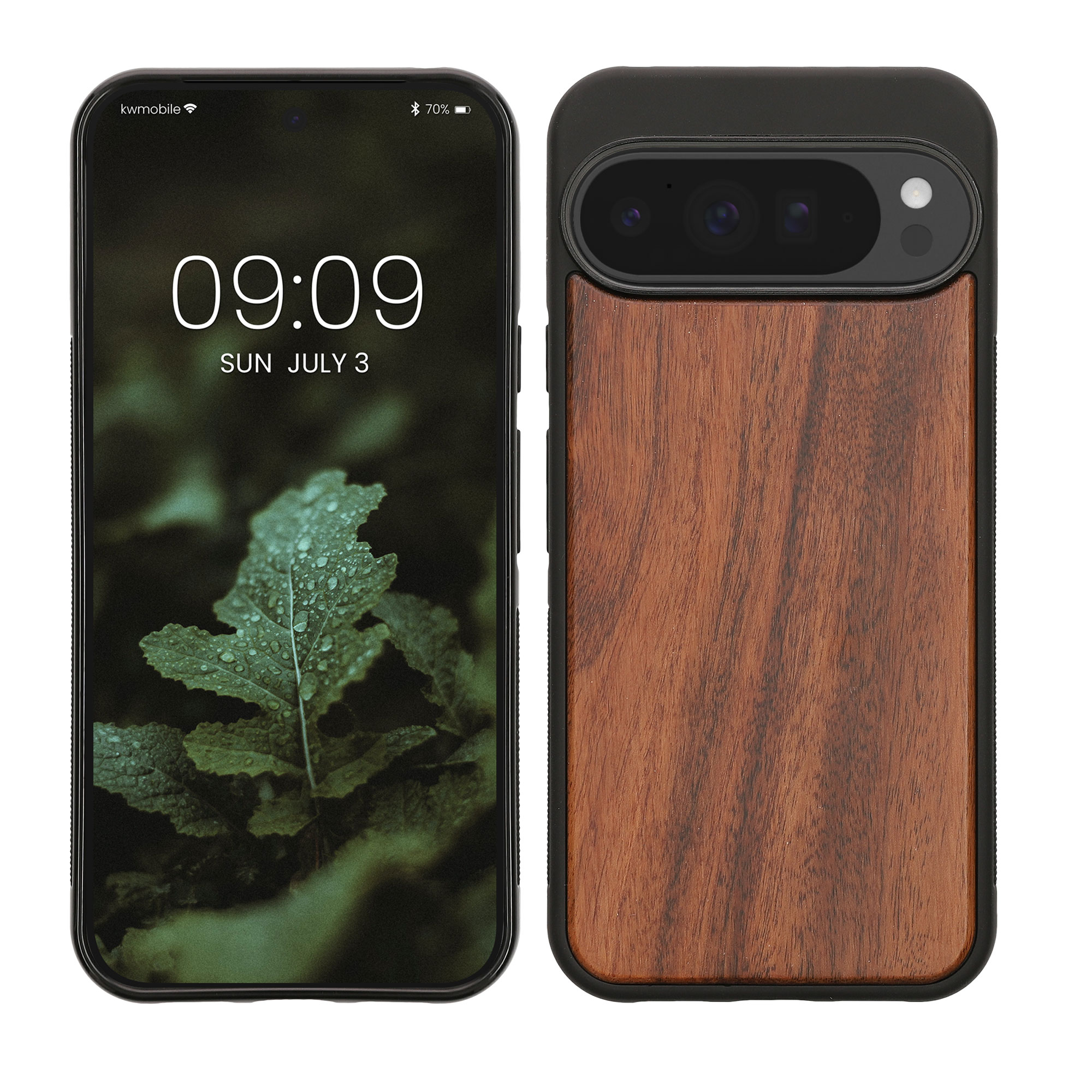 Dřevěný kryt kwmobile pro Google Pixel 10 Pro XL - vintage hnědá / hnědá