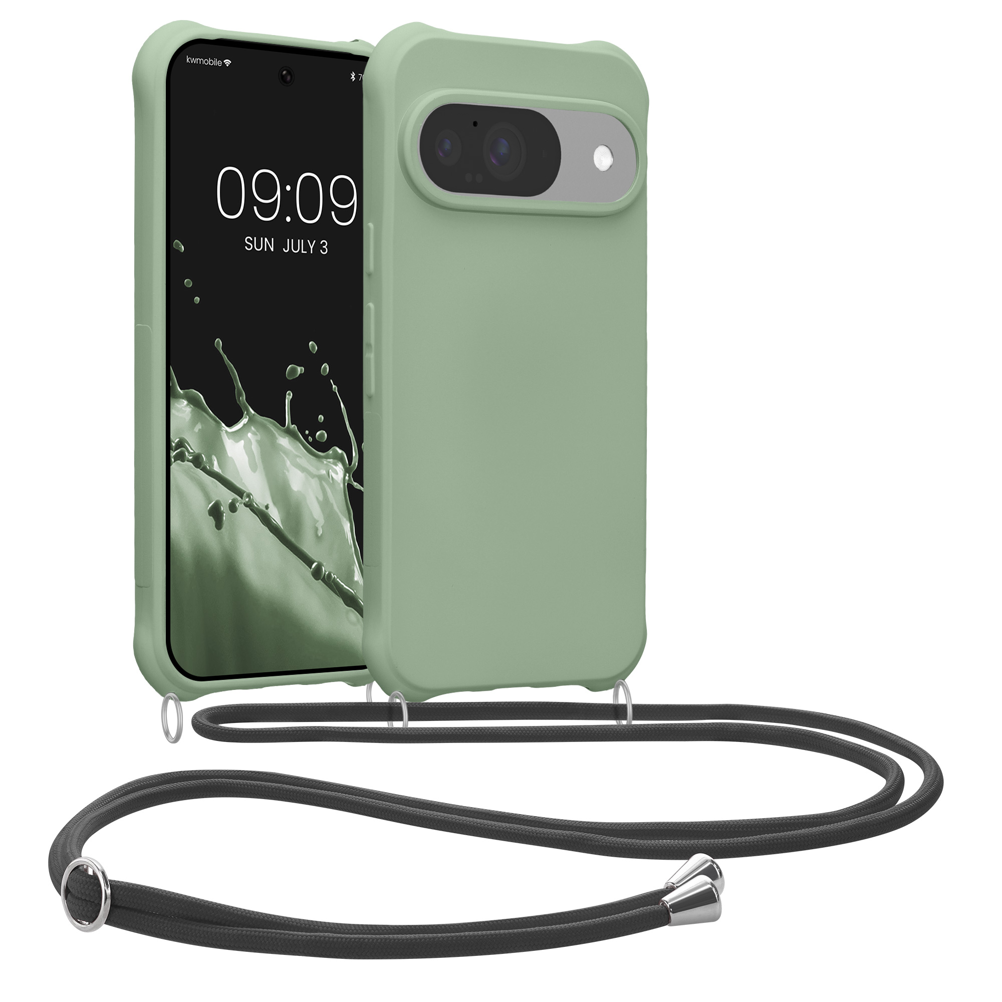 Crossbody kryt kwmobile pro Google Pixel 10 / Pixel 10 Pro - šedozelená