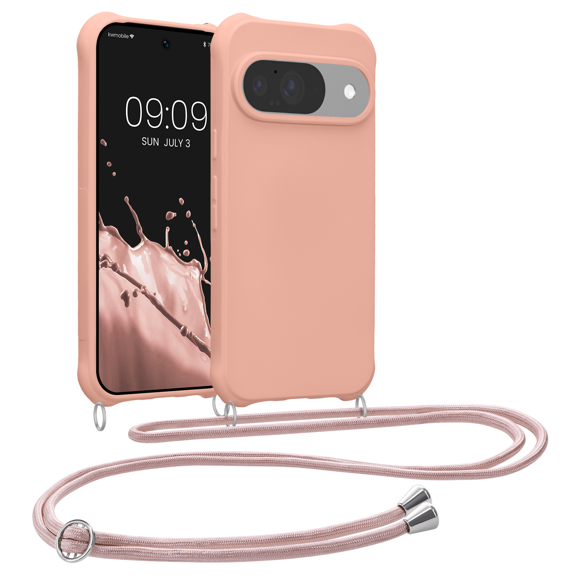 Pouzdro s popruhem (crossbody) pro Google Pixel 10 / Pixel 10 Pro kwmobile silikonové - perleťová
