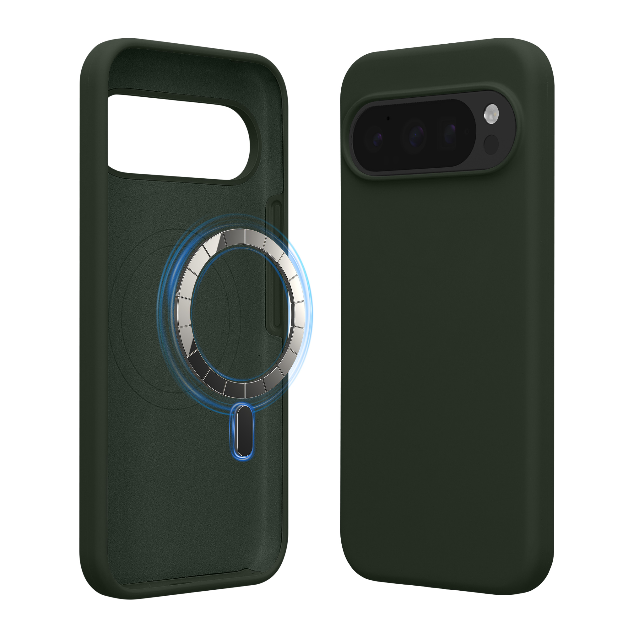 TPU silikonové pouzdro pro Google Pixel 10 Pro XL kwmobile MagSafe - tmavě zelená