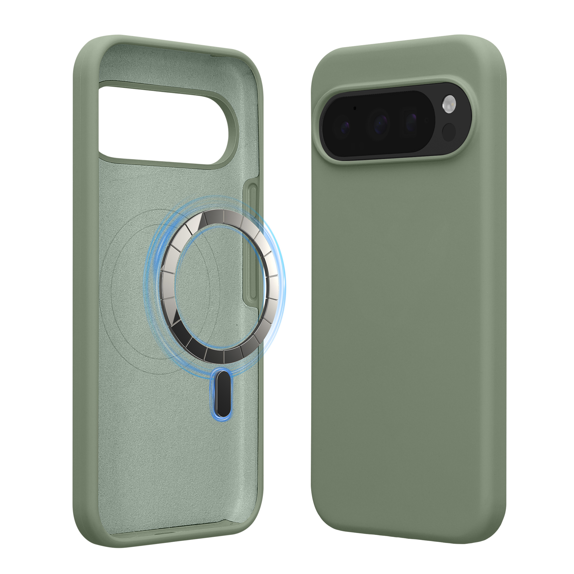 TPU silikonové pouzdro pro Google Pixel 10 / Pixel 10 Pro kwmobile MagSafe - šedozelená
