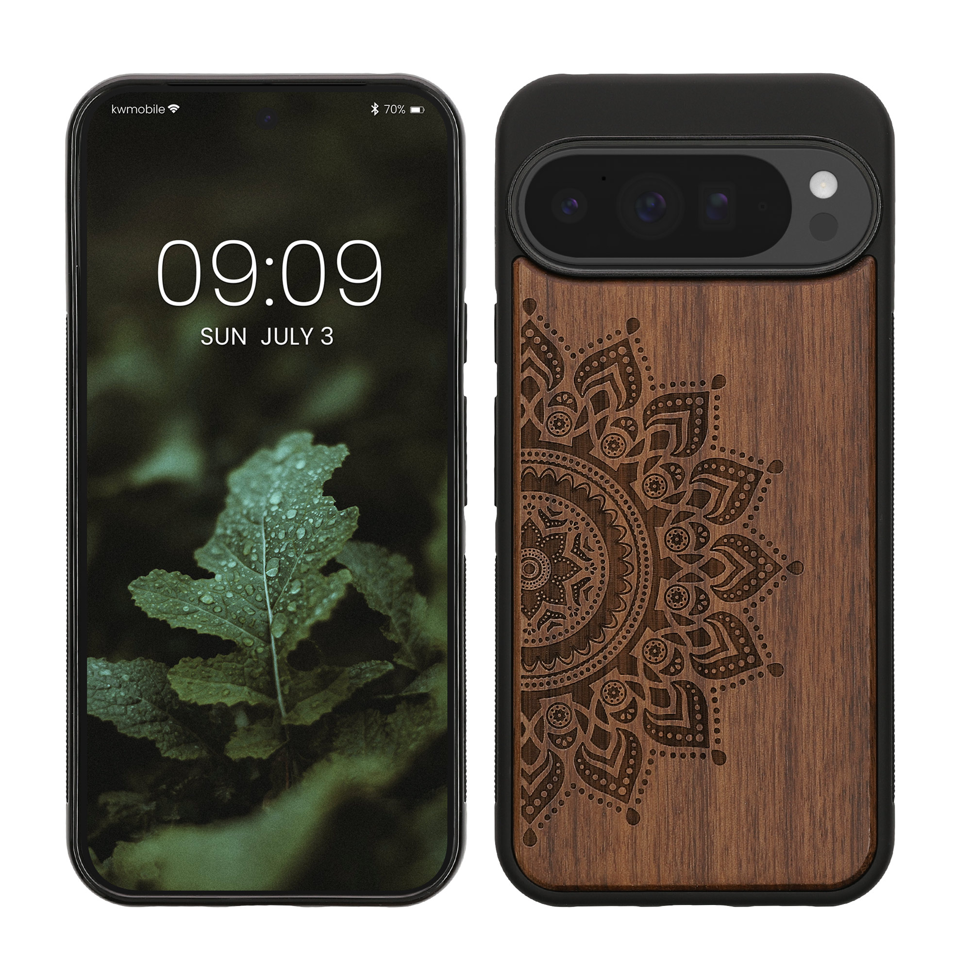 Dřevěný kryt kwmobile pro Google Pixel 10 Pro XL - tmavě hnědá