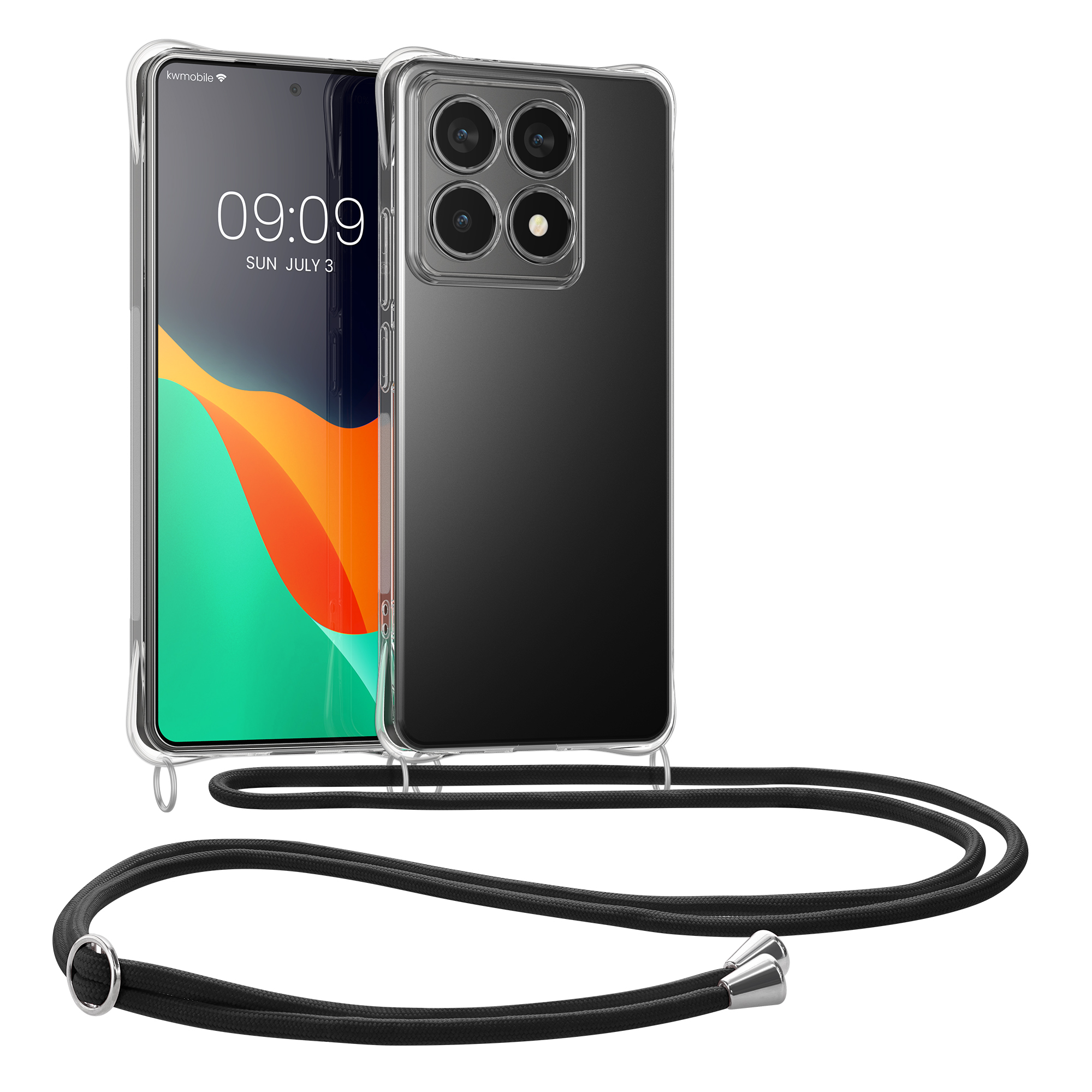 Crossbody kryt na mobil Xiaomi 14T kwmobile transparentní / černá