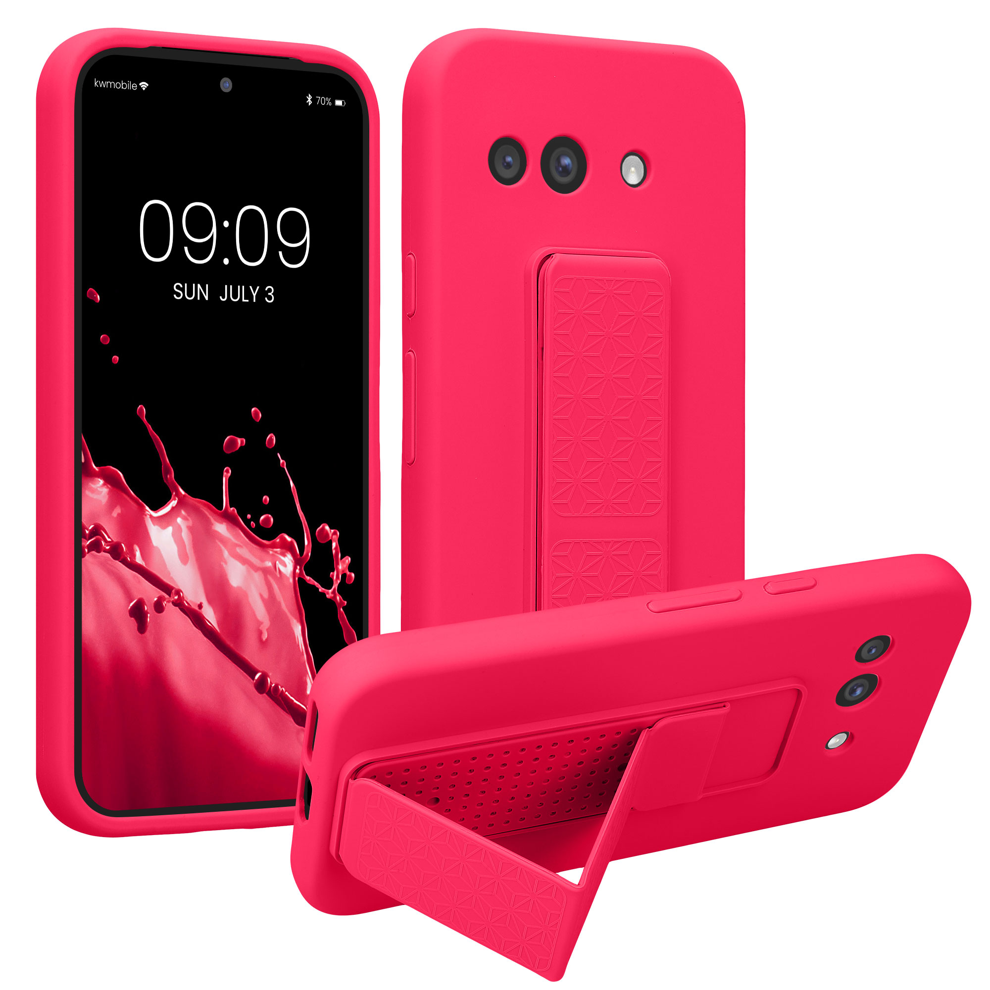 Silikonový kryt kwmobile pro Google Pixel 9a - neonově růžová