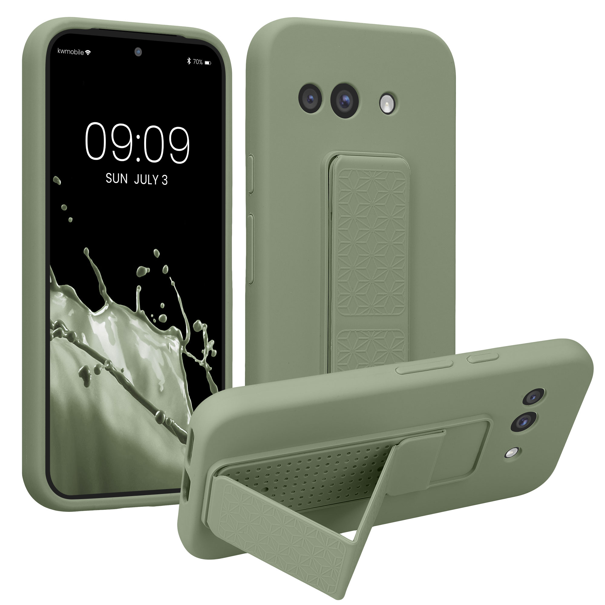 Silikonový kryt kwmobile pro Google Pixel 9a - šedozelená