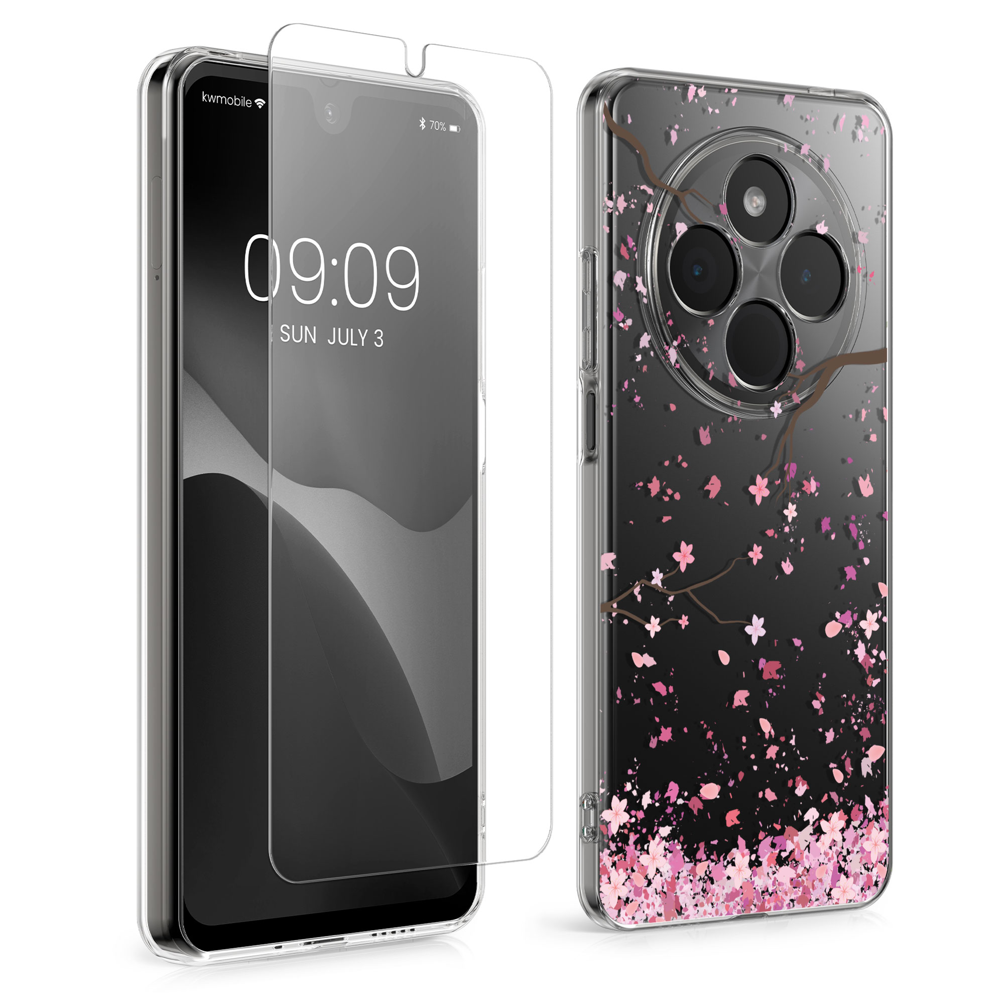 Průhledný kryt Xiaomi Redmi 14C sada ochranné sklo kwmobile