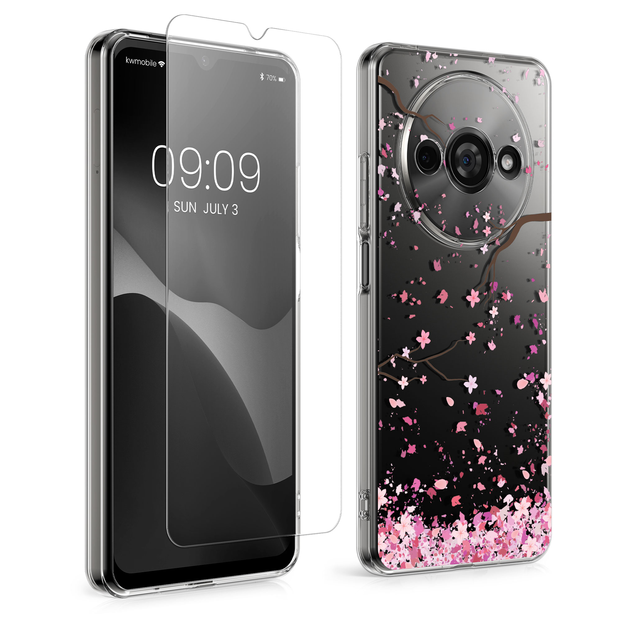 Průhledný kryt Xiaomi Redmi A3 sada ochranné sklo kwmobile