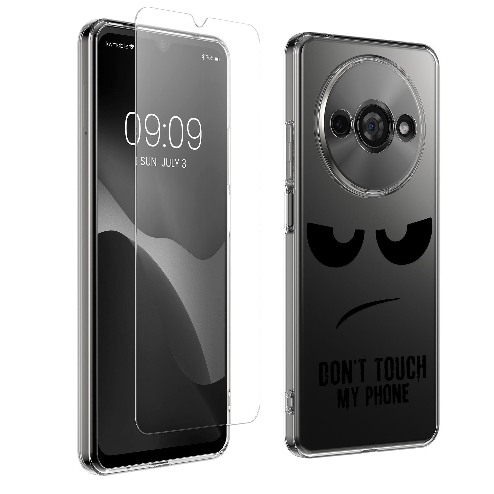 Průhledný kryt Xiaomi Redmi A3 sada ochranné sklo kwmobile