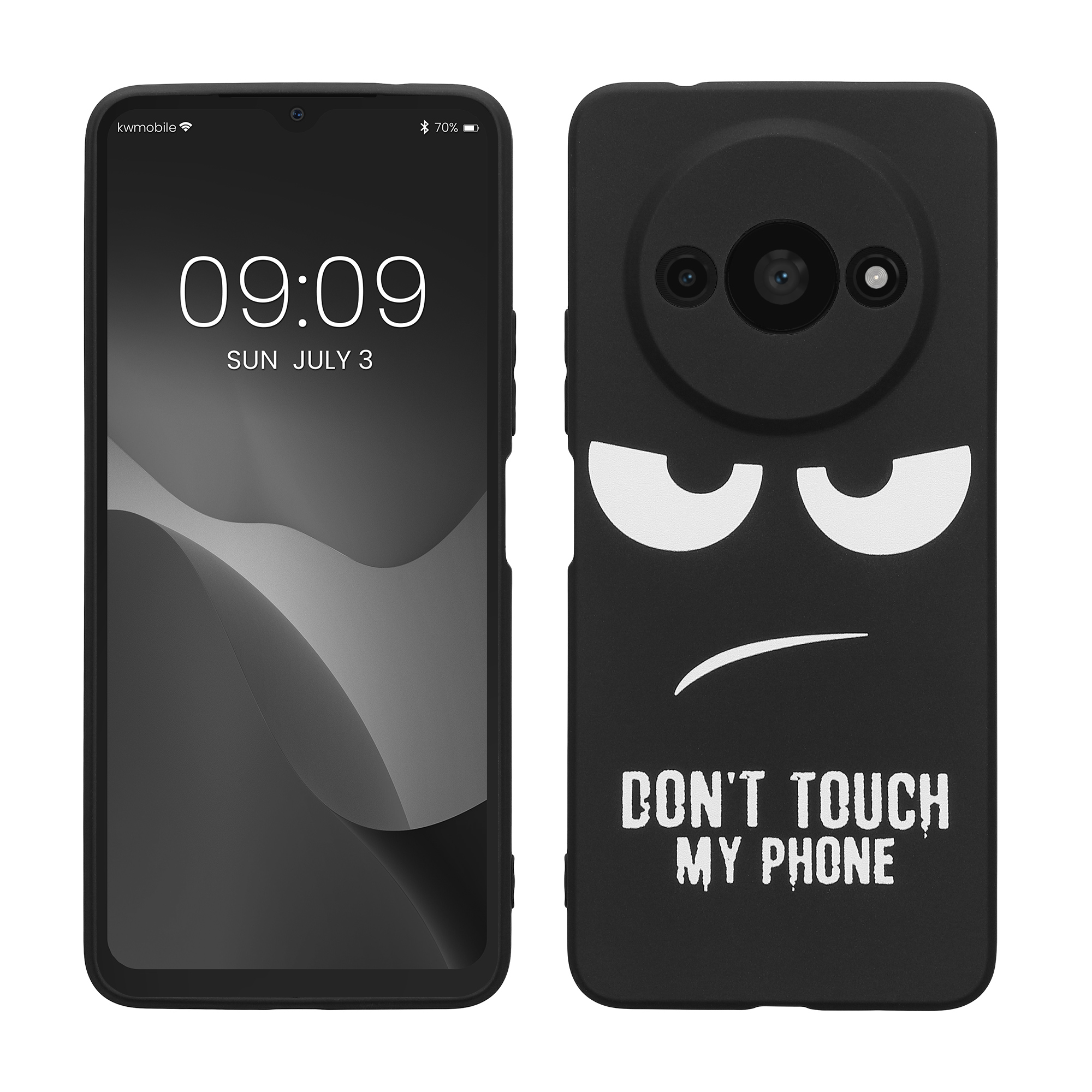 Kryt Xiaomi Redmi A3 Don't Touch TPU bílá/černá kwmobile