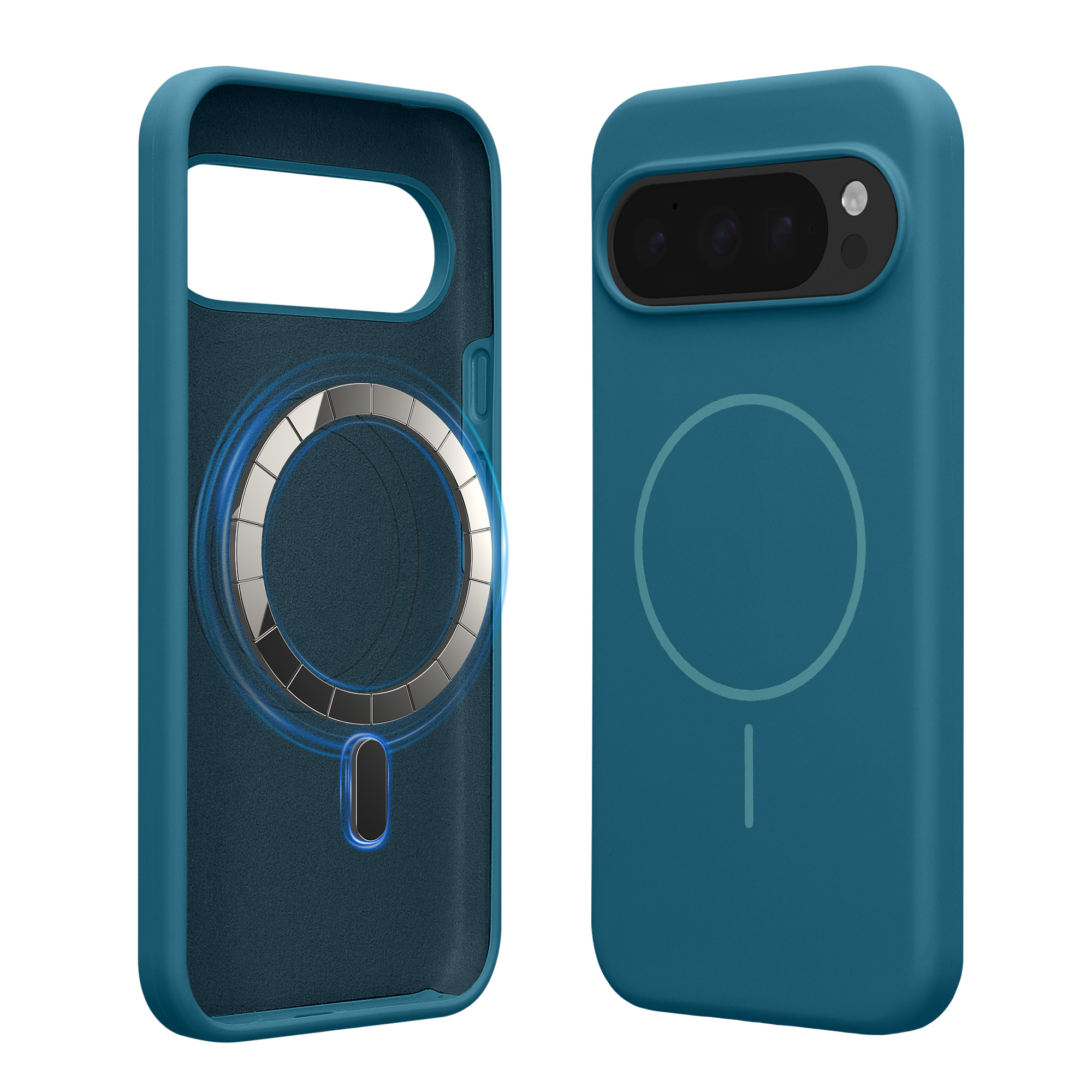 Magnetické silikonové pouzdro pro Google Pixel 10 / Pixel 10 Pro kwmobile MagSafe - matná petrolejová