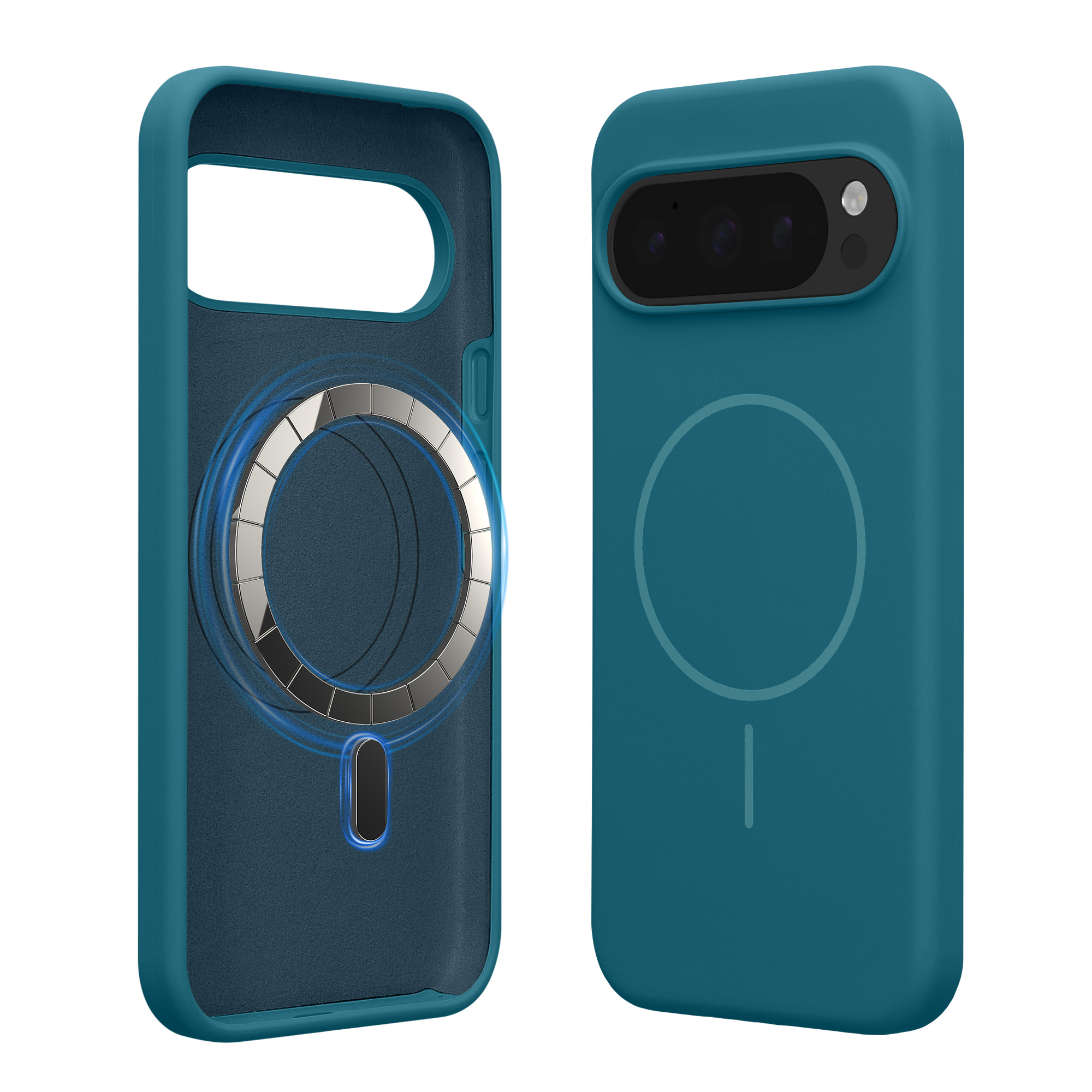 Magnetické silikonové pouzdro pro Google Pixel 10 Pro XL kwmobile MagSafe - matná petrolejová