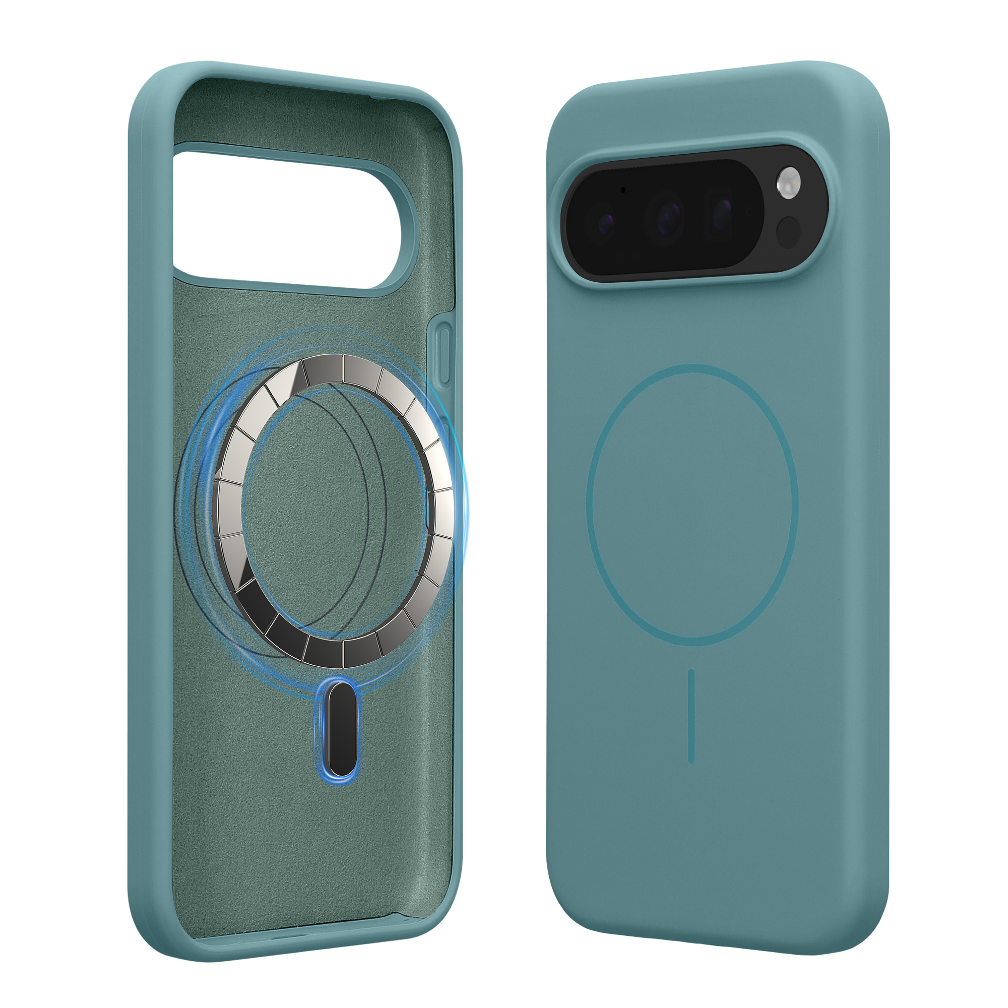 Magnetické silikonové pouzdro pro Google Pixel 10 Pro XL kwmobile MagSafe - arktická noc