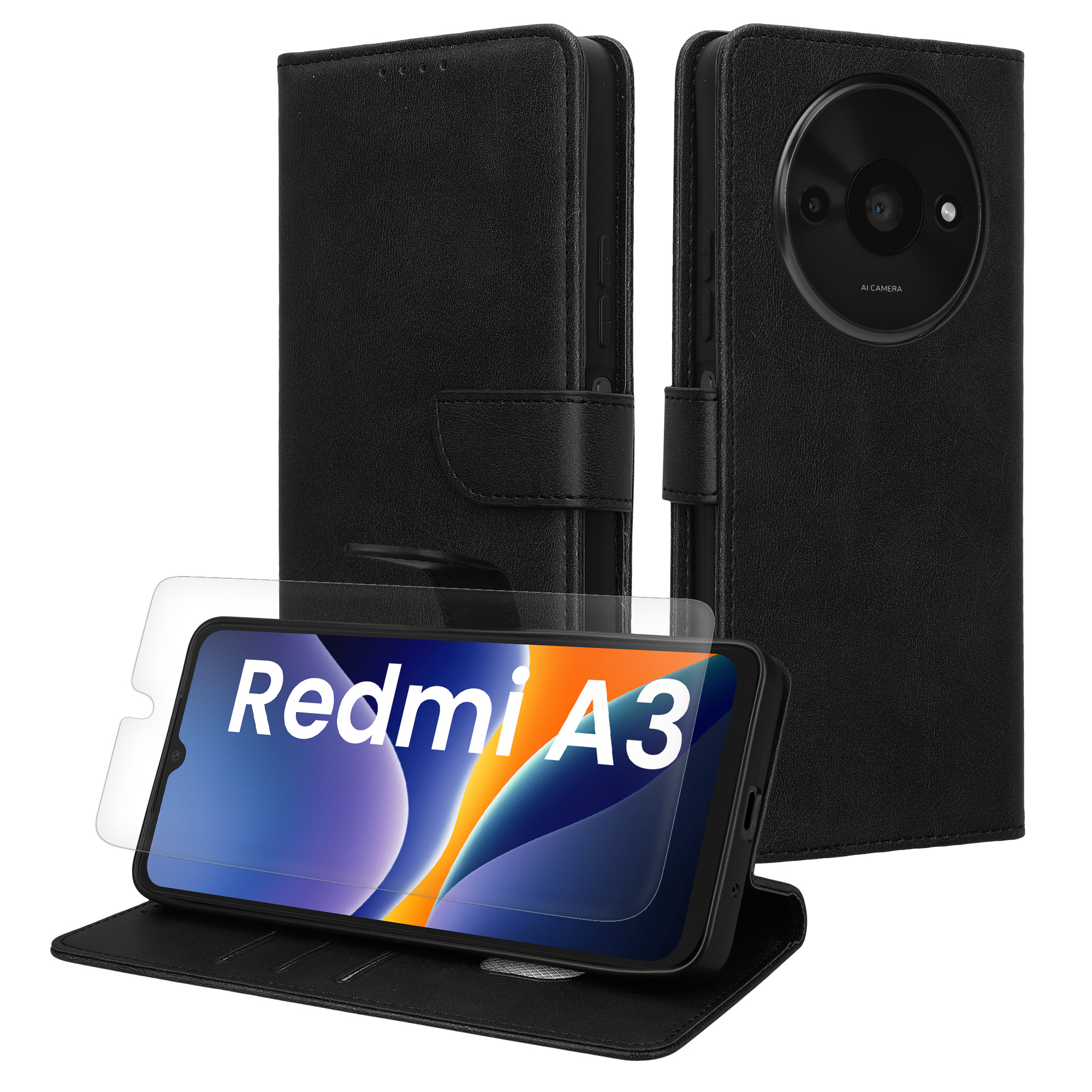 Pouzdro z eko kůže pro Xiaomi Redmi A3 kwmobile - černá