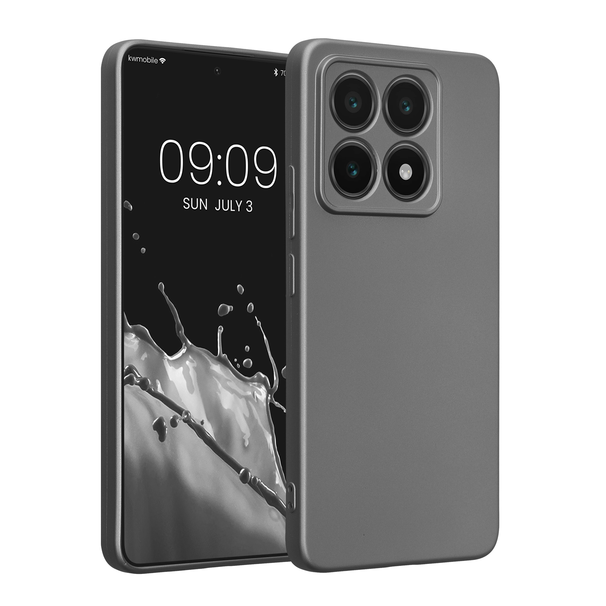 Kryt na mobil Xiaomi 14T kwmobile Metallic TPU metalická šedá