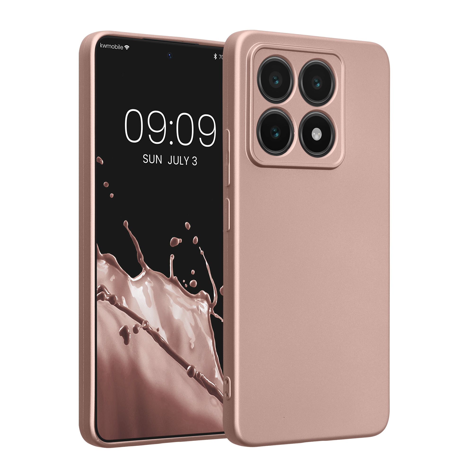 Kryt na mobil Xiaomi 14T kwmobile Metallic TPU metalická růžově zlatá