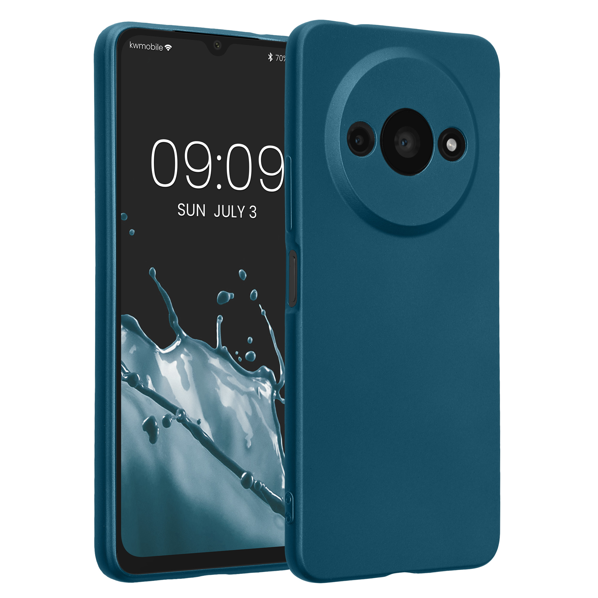 Kryt Xiaomi Redmi A3 metalický TPU metalická karibská modrá kwmobile