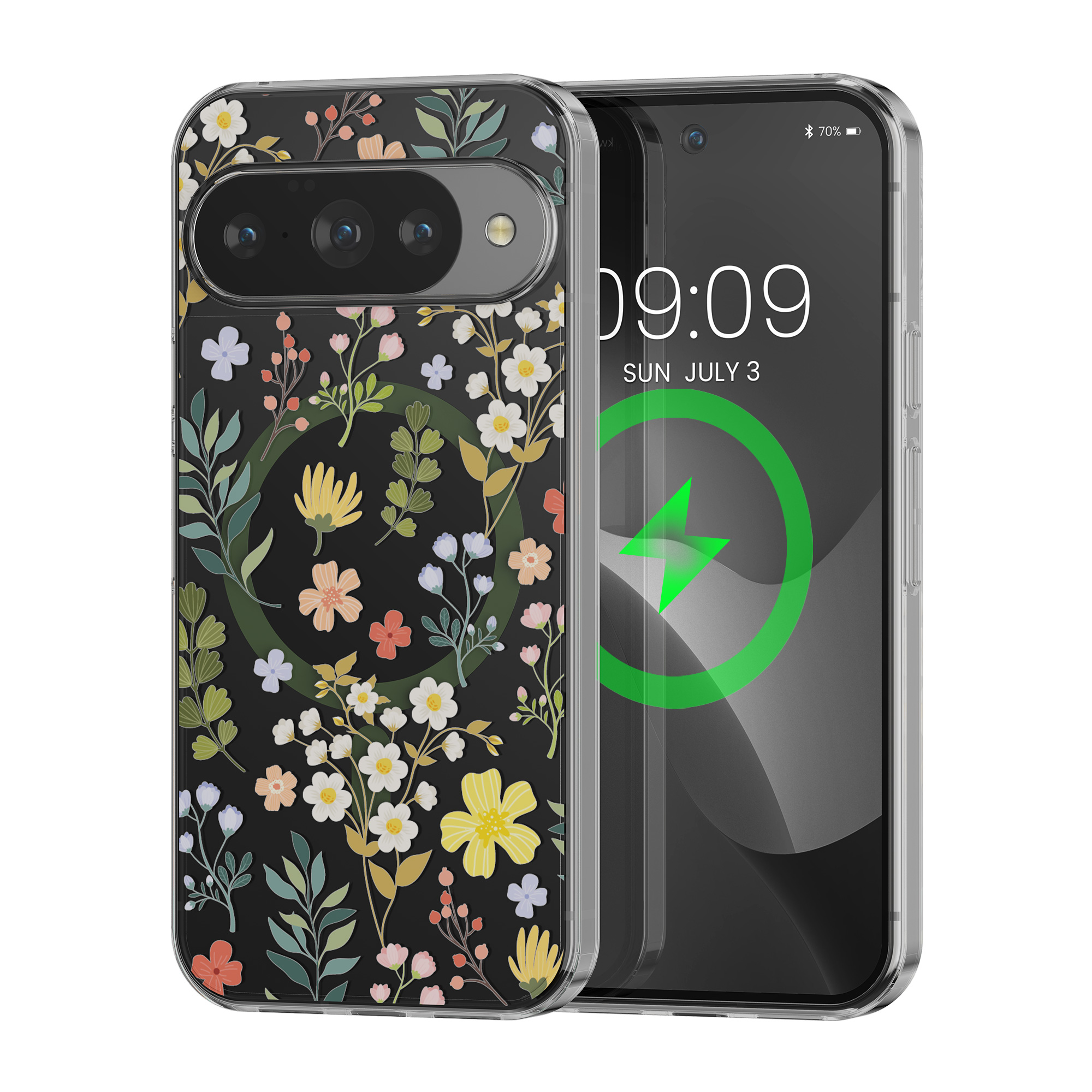 Čiré pouzdro na telefon pro Google Pixel 10 / Pixel 10 Pro kwmobile MagSafe TPU - motiv okouzlující květiny