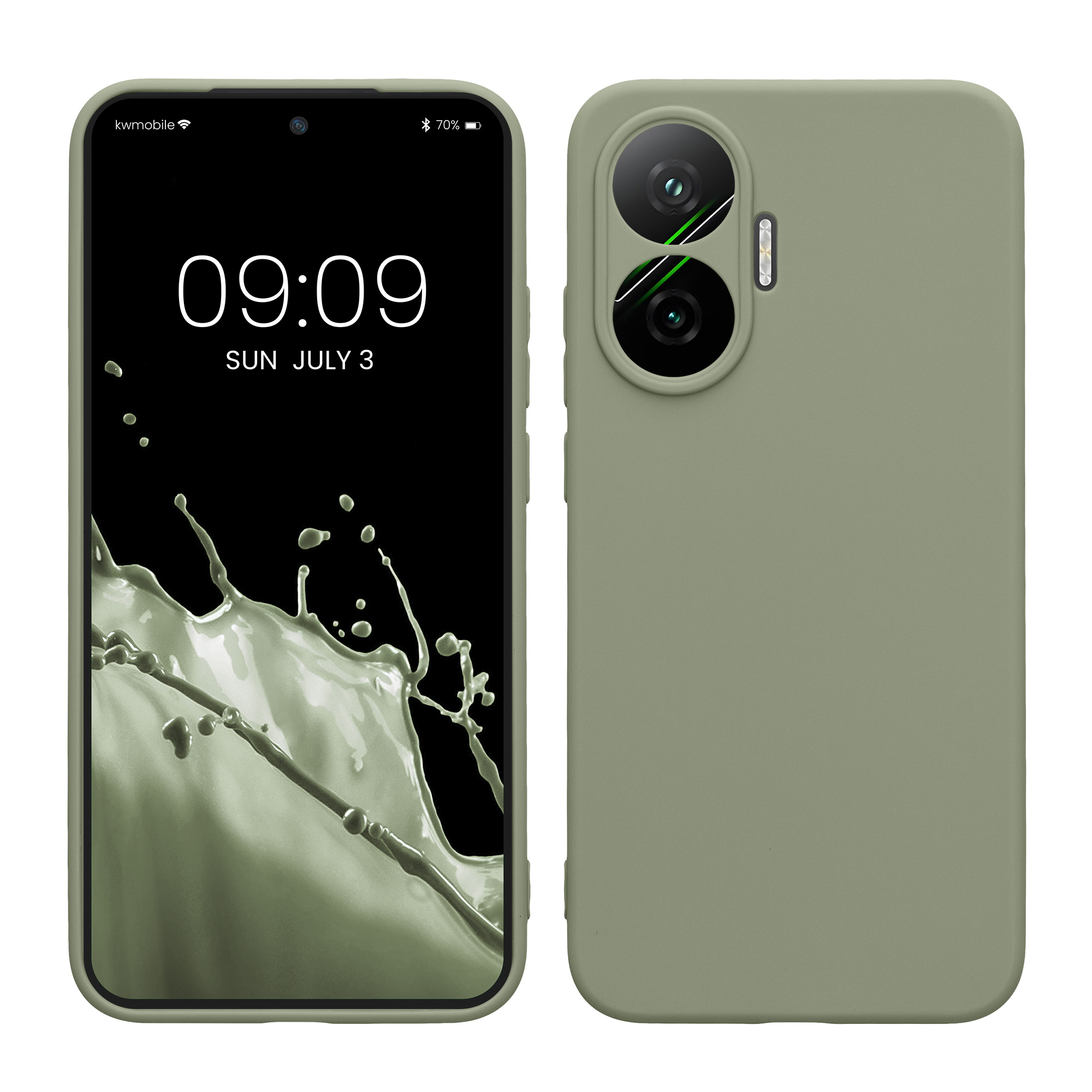 Kryt Xiaomi Poco F7 silikonový TPU šedozelená kwmobile