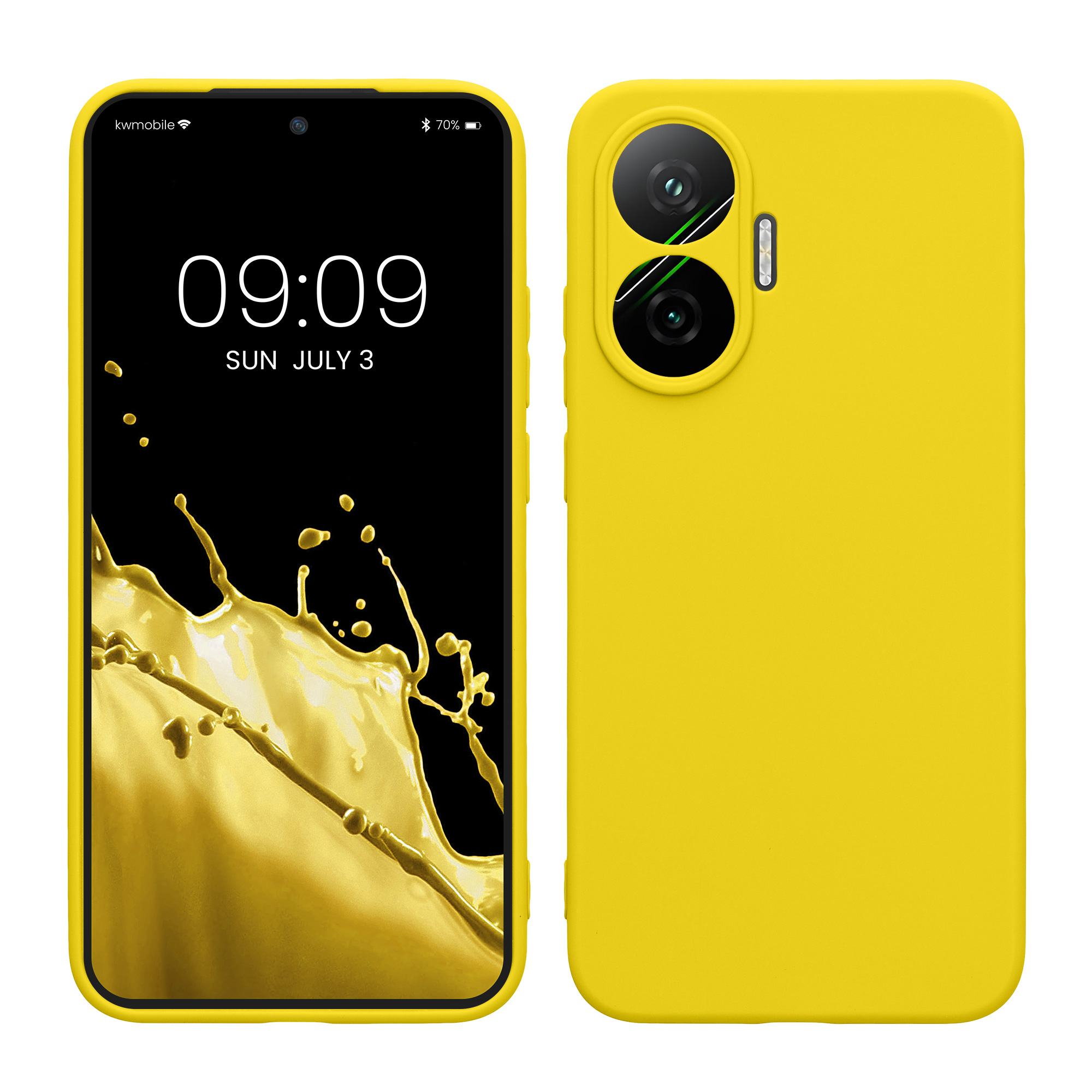 Kryt Xiaomi Poco F7 silikonový TPU zářivě žlutá kwmobile