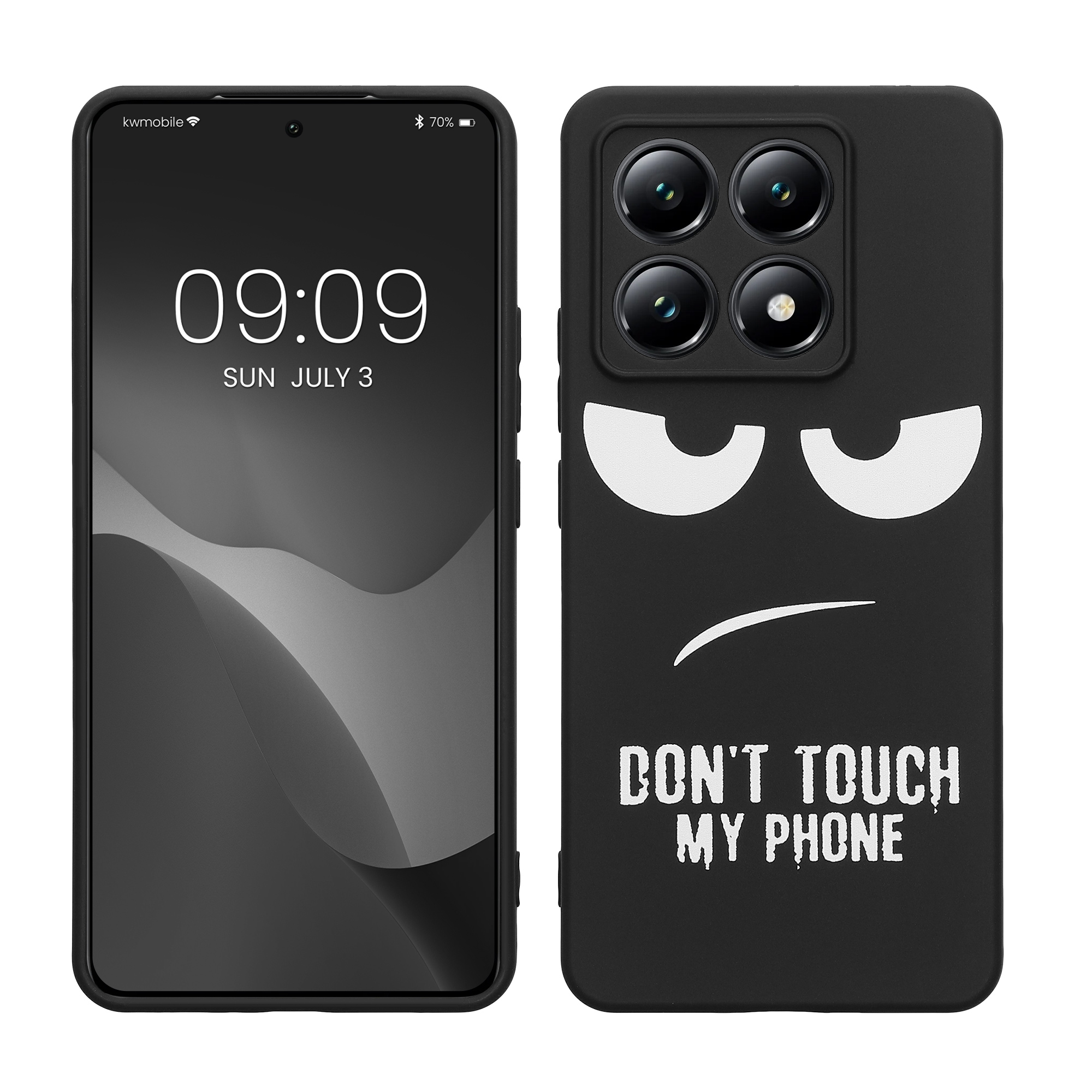 Kryt na mobil Xiaomi 14T kwmobile Don't Touch My Phone bílá / černá