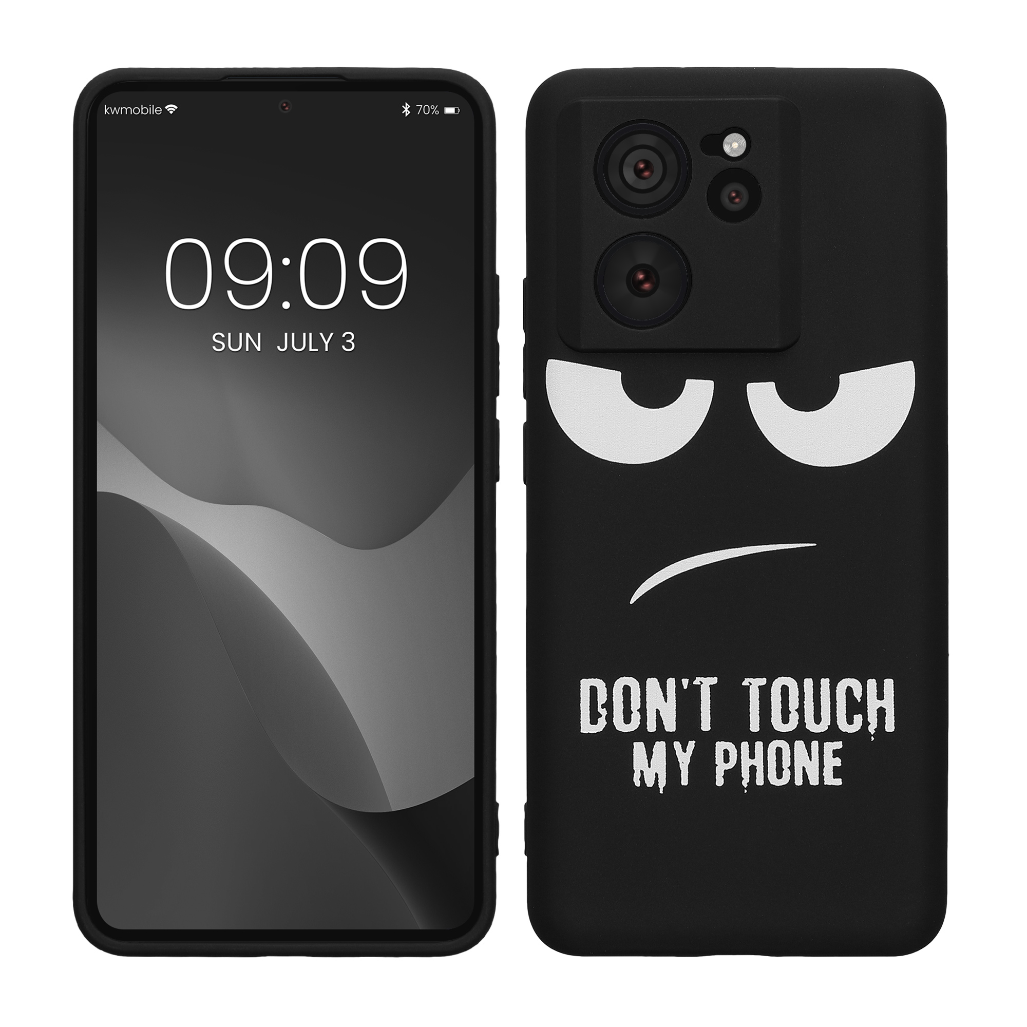 Kryt na mobil Xiaomi 13T / 13T Pro kwmobile Nesahej na můj telefon bílá / černá
