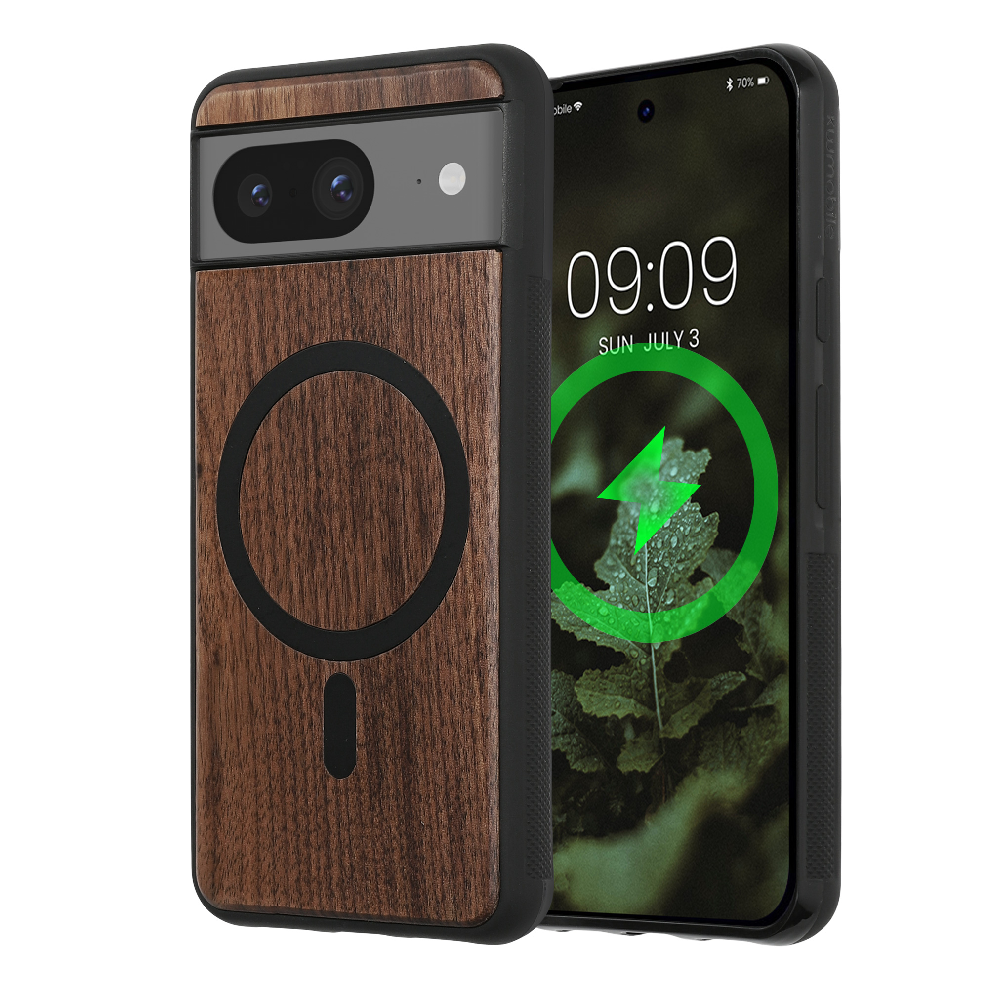 TPU kryt kwmobile Google Pixel 8 - Dark Brown wood
