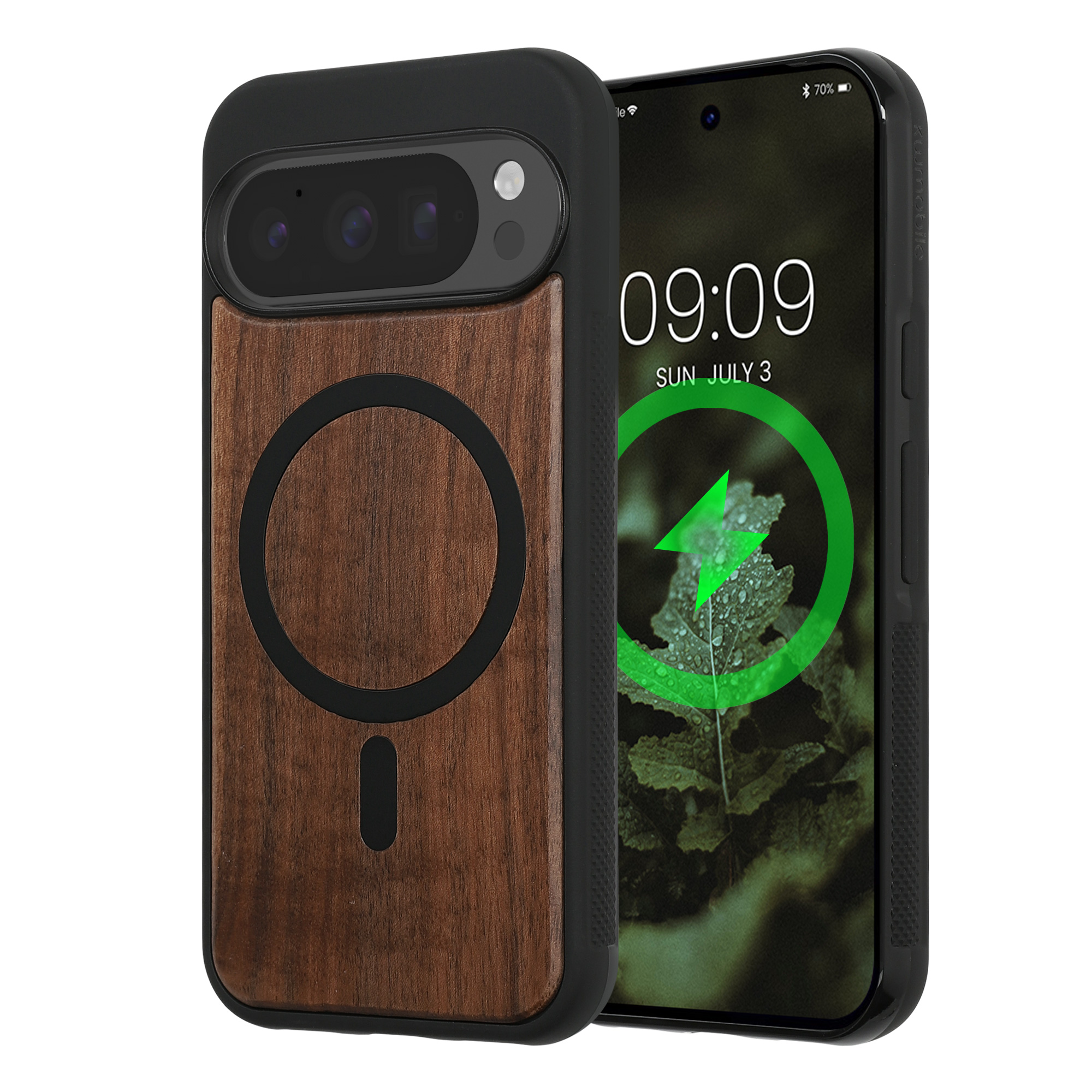 Silikonový kryt kwmobile pro Google Pixel 10 / Pixel 10 Pro - tmavě hnědé dřevo