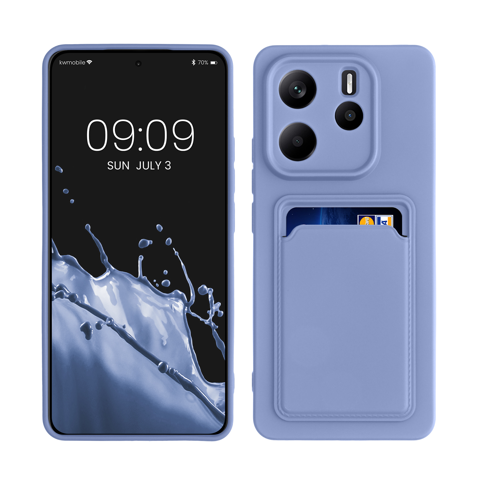Kryt Xiaomi Redmi Note 14 4G (Not for 5G) přihrádka karta TPU levandulová kwmobile