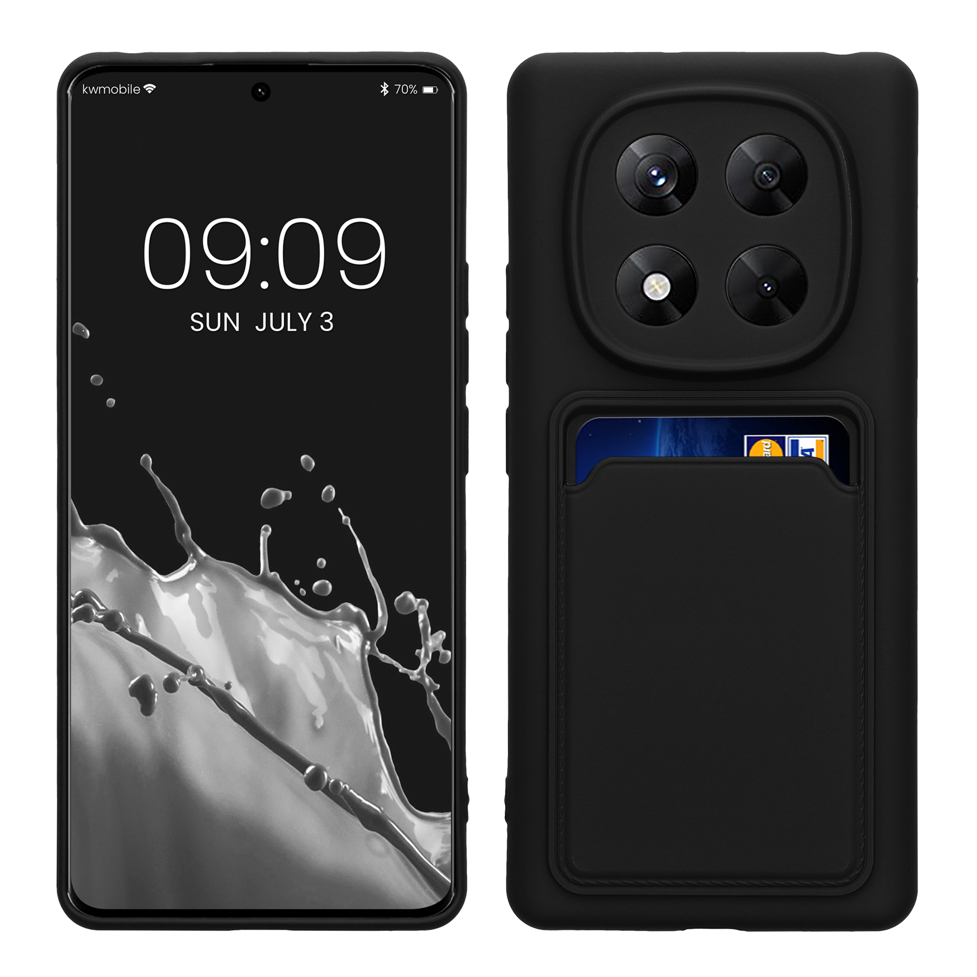 Kryt Xiaomi Redmi Note 14 Pro 5G přihrádka karta TPU černá matná kwmobile