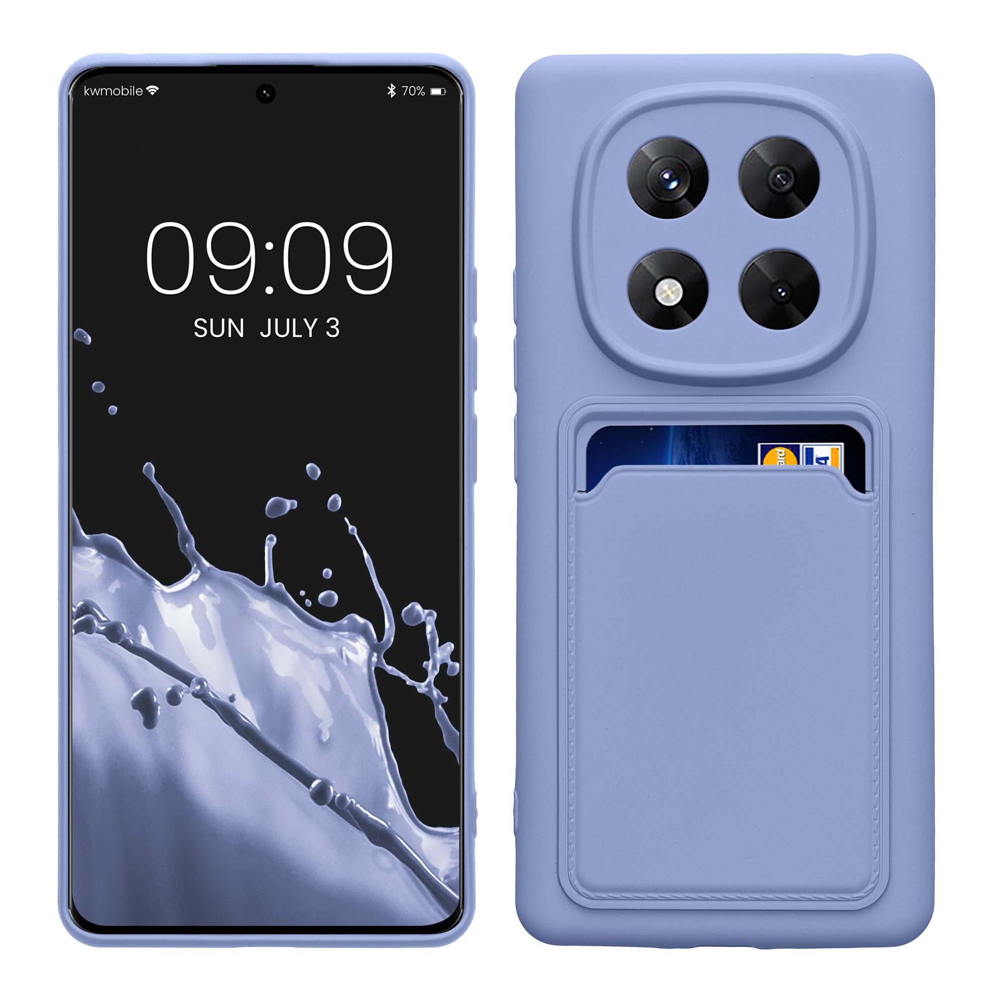Kryt Xiaomi Redmi Note 14 Pro 5G přihrádka karta TPU levandulová kwmobile